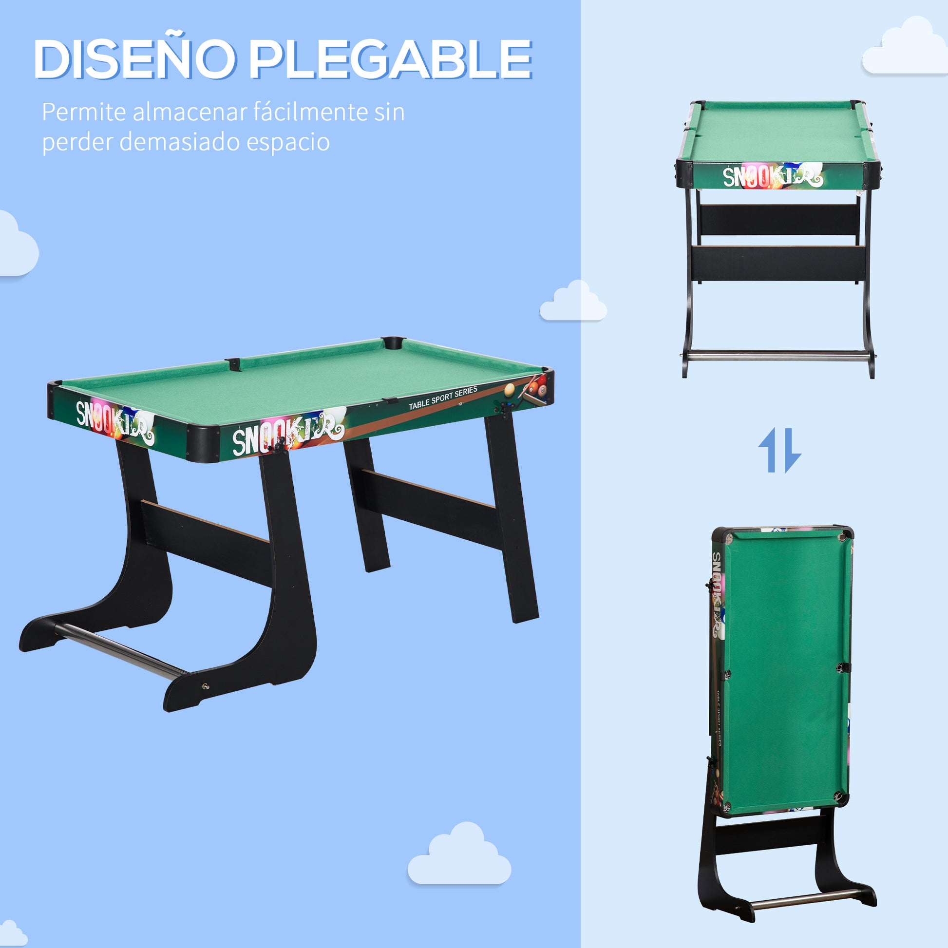 6 in 1 Foldable Multigame Table for Kids 7+ Years Game Table Billiards Foosball Ping Pong Ring Toss Air Hockey Ice Hockey 118x104x71 cm Multicolor