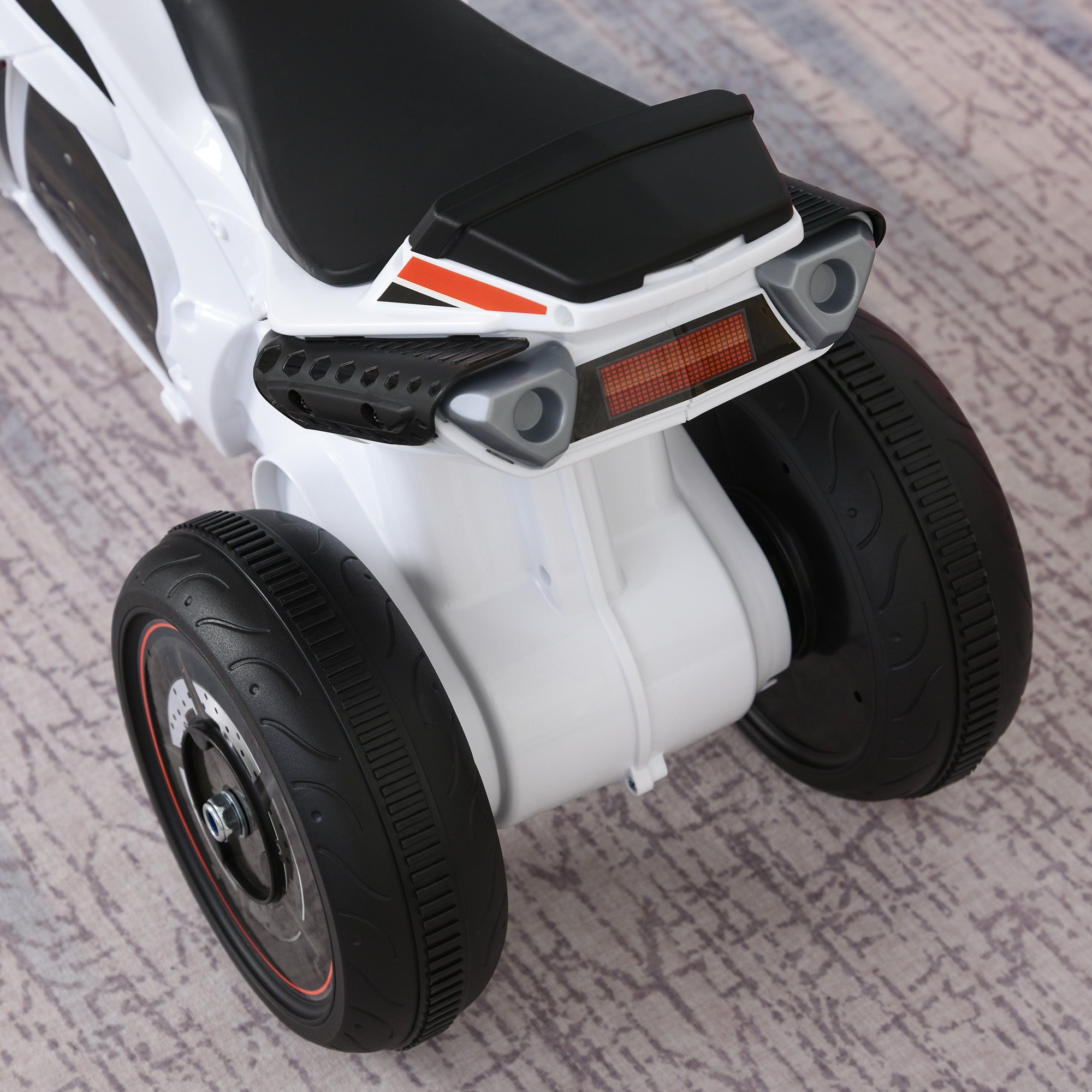 Ride-On Car with Music and Headlights for Kids 18-36 Months White