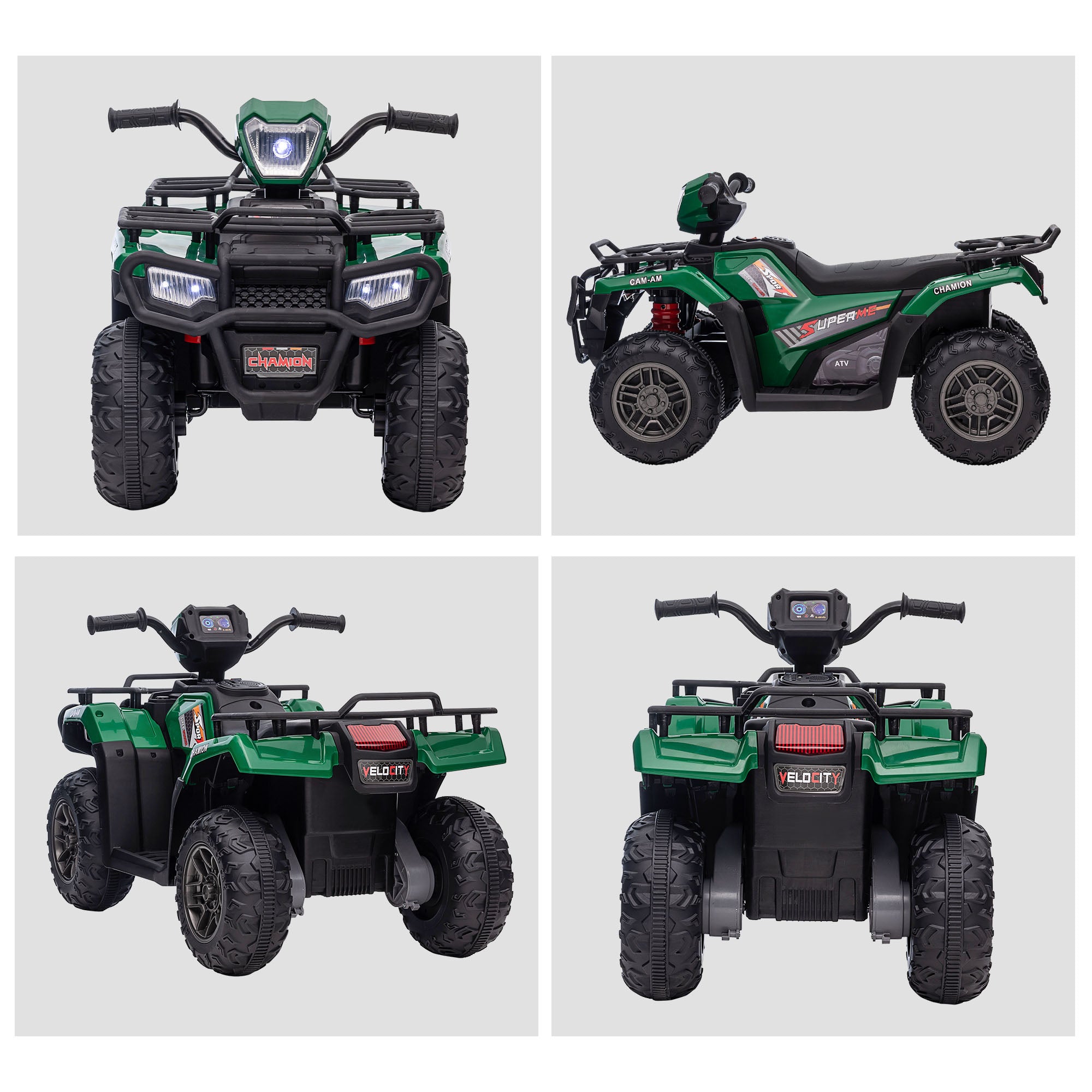 Kids Quad Electric 12V Children's Quad with Forward, Reverse Function, Music, MP3, LED Headlights Electric Quad for Children 3-5 years Green