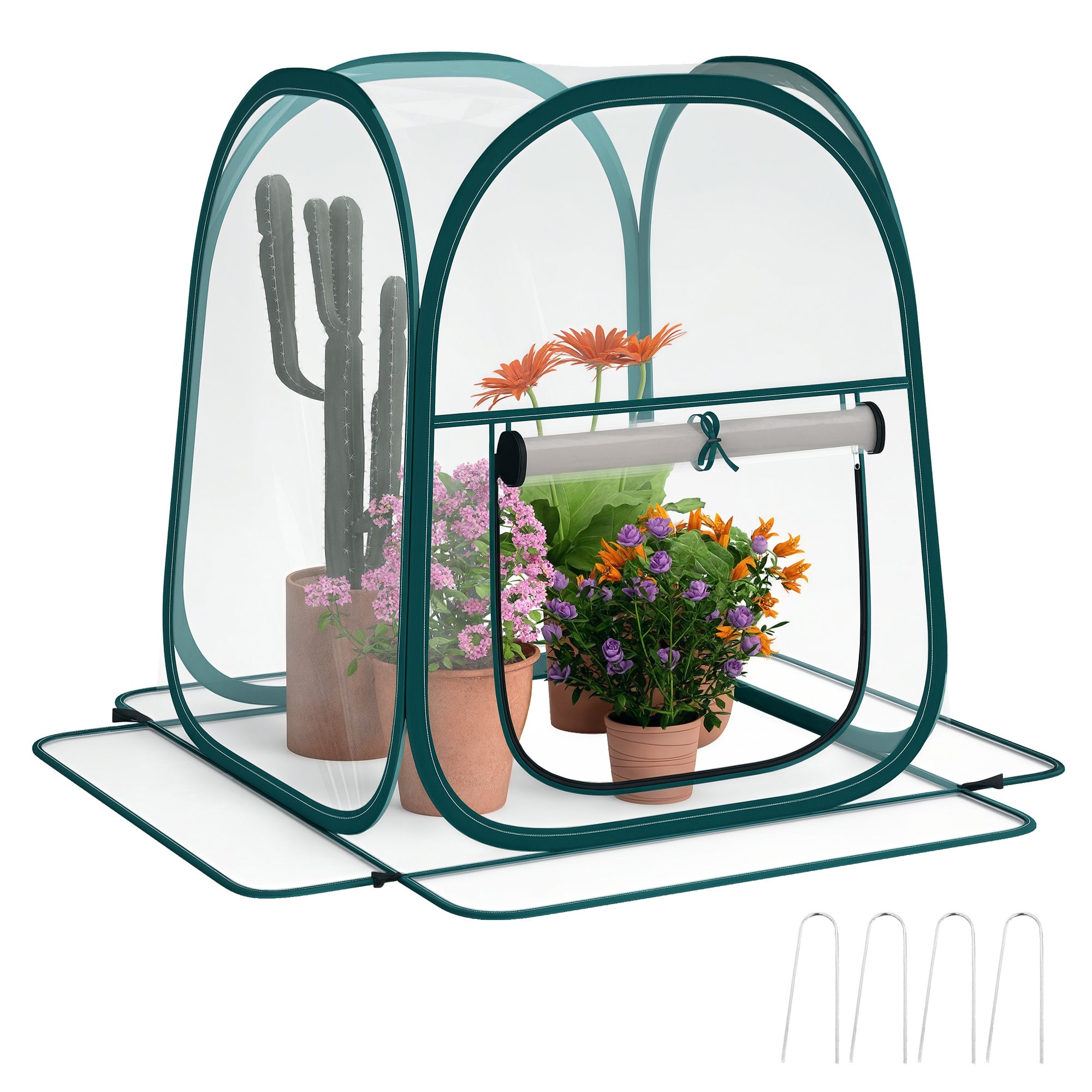 Mini Garden Greenhouse, Mini Transparent PVC Pop-Up Greenhouse, Winter Tent for Indoor or Outdoor, for Vegetables, Plants, Flowers, 70 x 70 x 80 cm