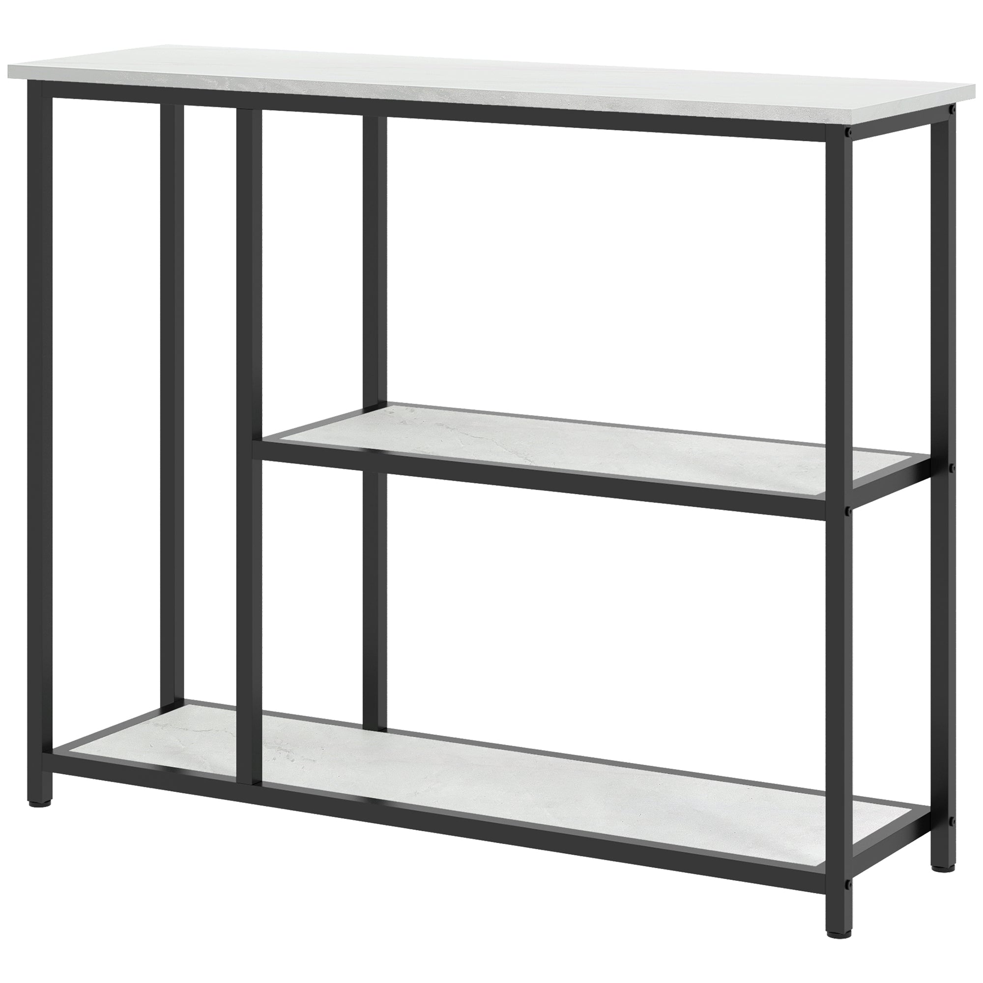 Console Table, Entryway Table with 3 Shelves, 100 x 30 x 80 cm, Side Table, Small Display Table for Small Space, Entryway, Hallway, Living Room, Bedroom, White