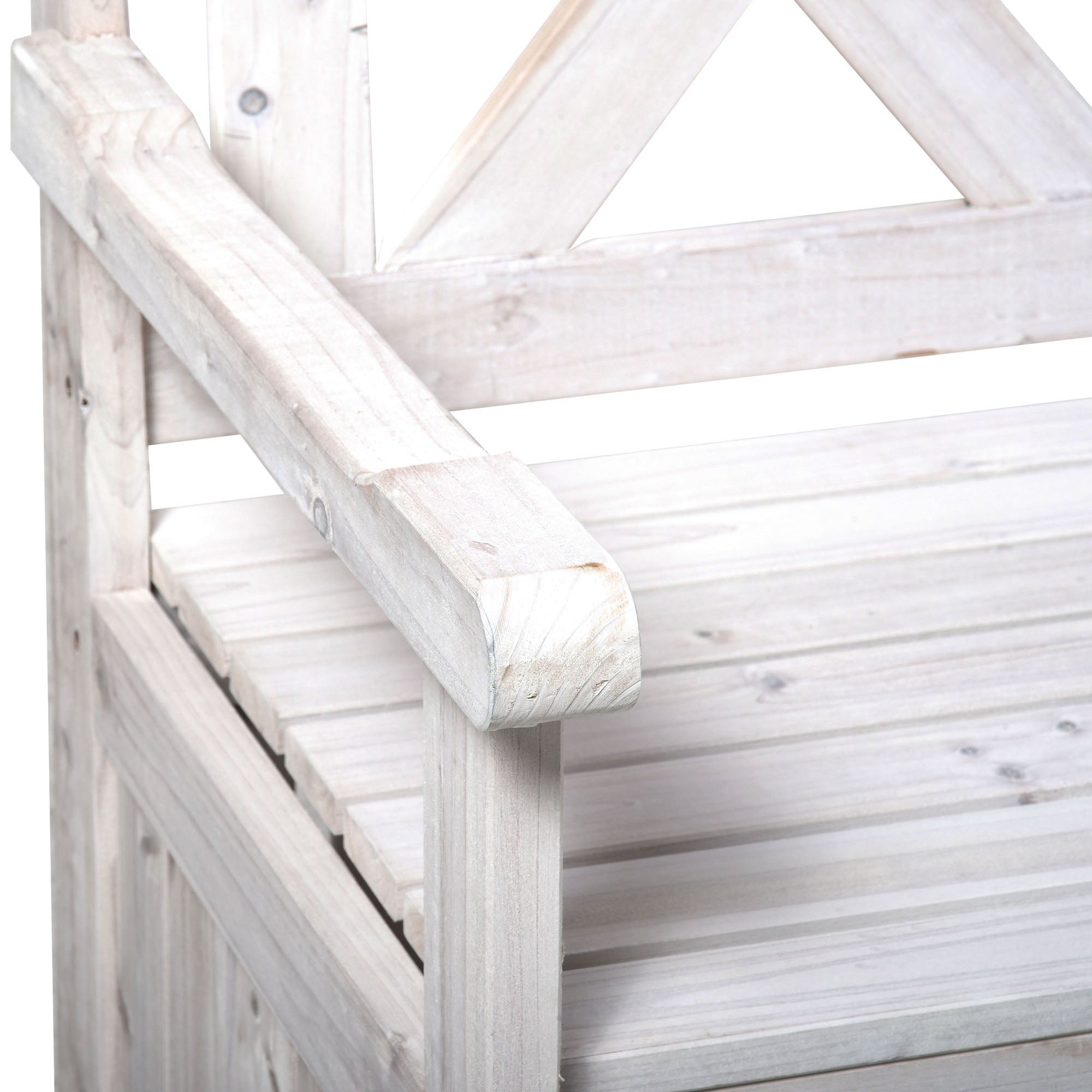 Storage Bench 2-Seater Garden Trunk Bench Cushion Trunk Storage White 115 x 61 x 85 cm