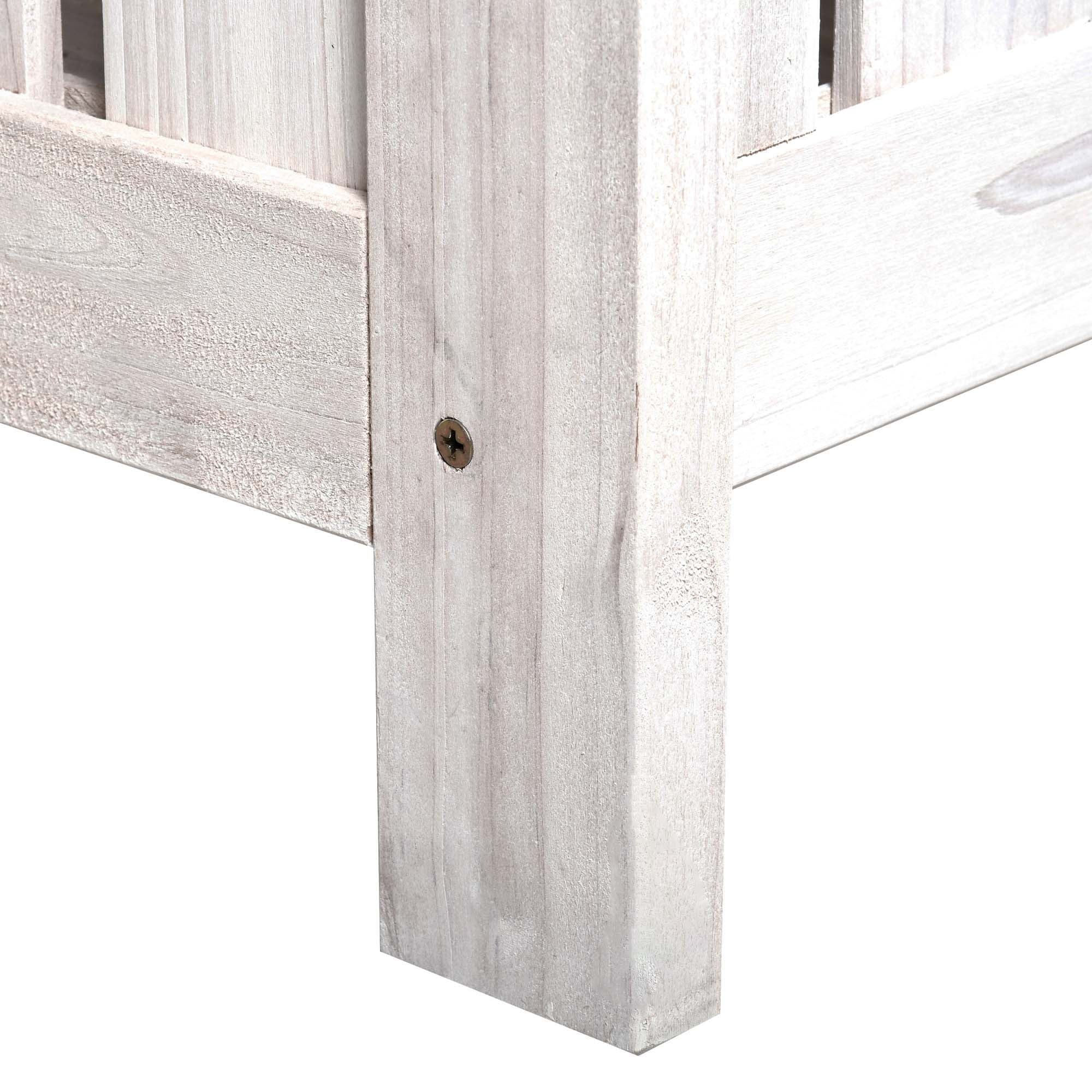 Storage Bench 2-Seater Garden Trunk Bench Cushion Trunk Storage White 115 x 61 x 85 cm
