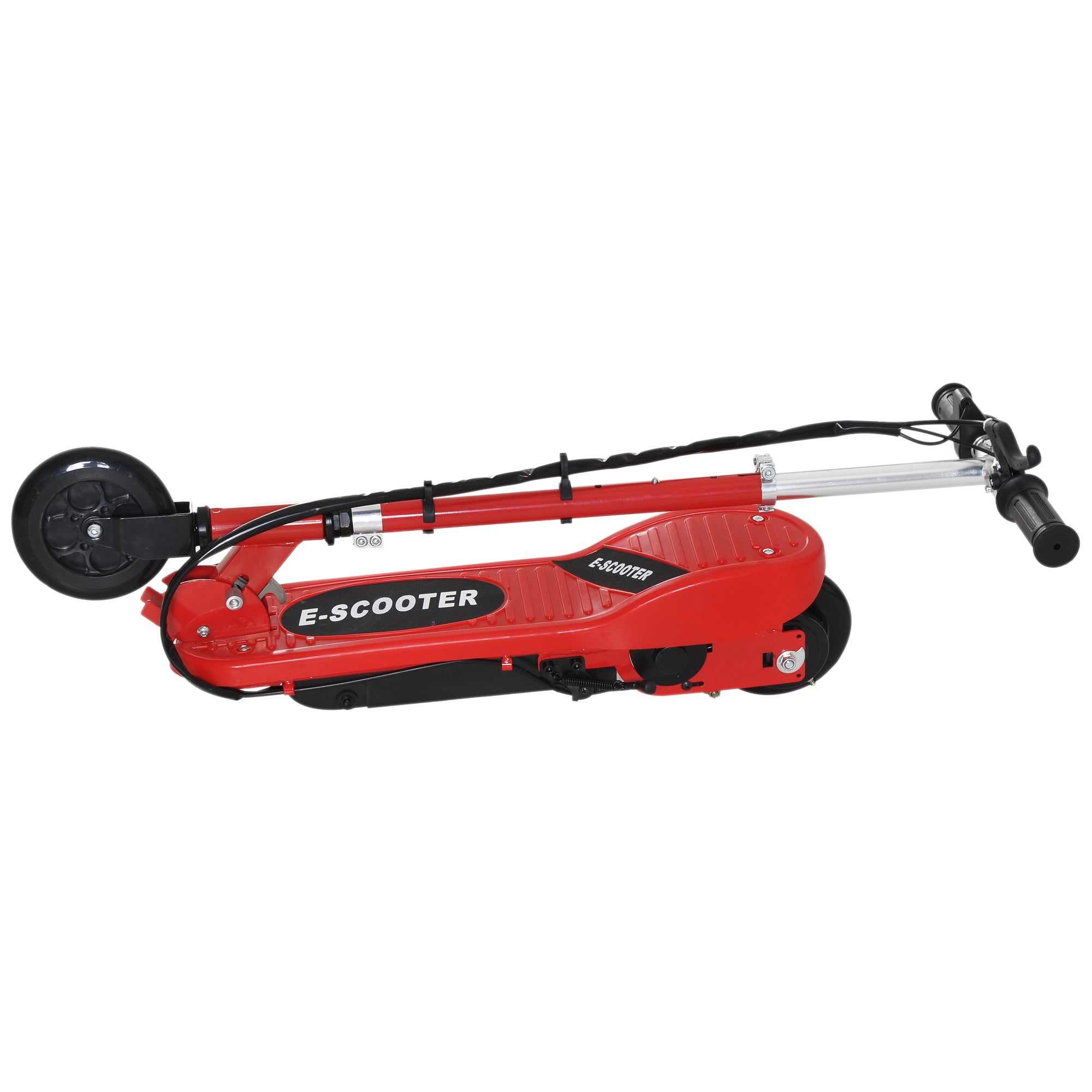 Electric Scooter for Kids 7+ Foldable Scooter with Adjustable Height Rechargeable Battery 24V Speed up to 12 km/h and Brake Load 50 kg 74x36x82.5-92.5 cm Red