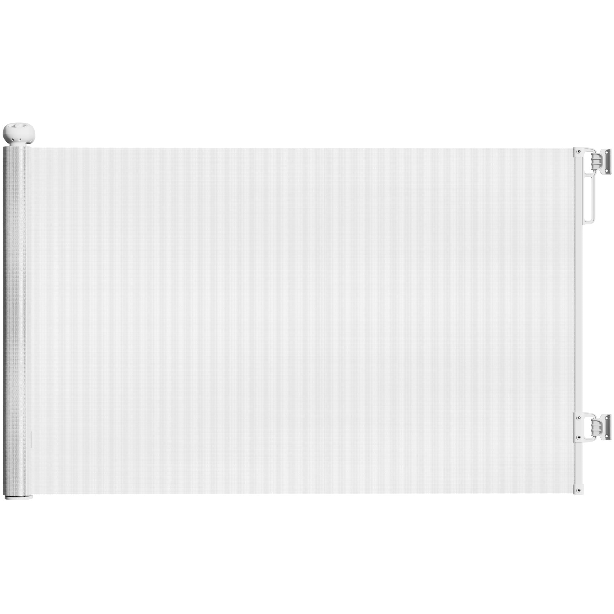 Retractable Dog Safety Barrier 0-140 cm Width, Stair and Door Barrier for Dogs and Cats with Lock, White