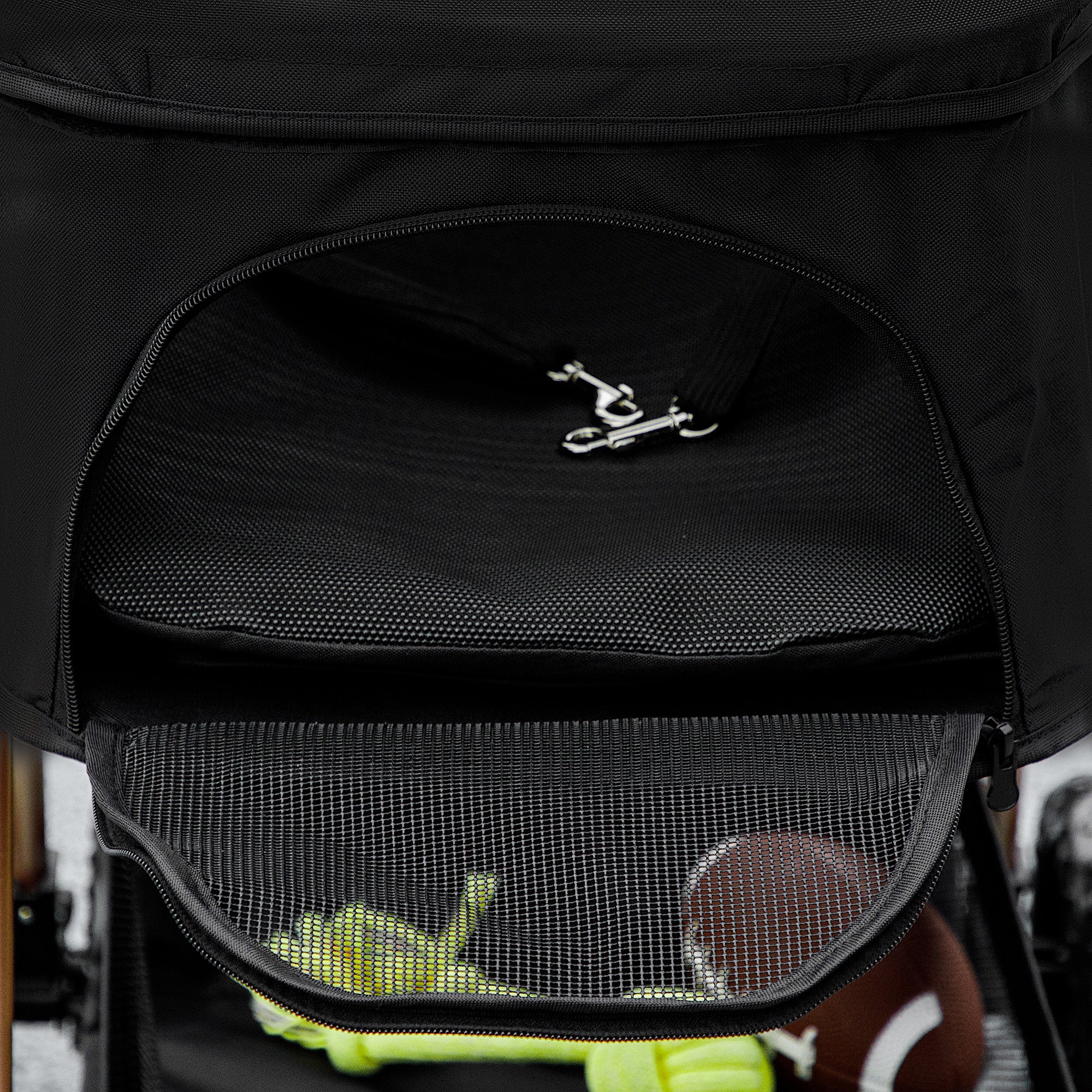 Foldable 3 in 1 Dog Stroller Pet Stroller for Small Dogs with Storage Basket Mesh Window Cup Holder and 2 Universal Wheels 76x50x102 cm Black