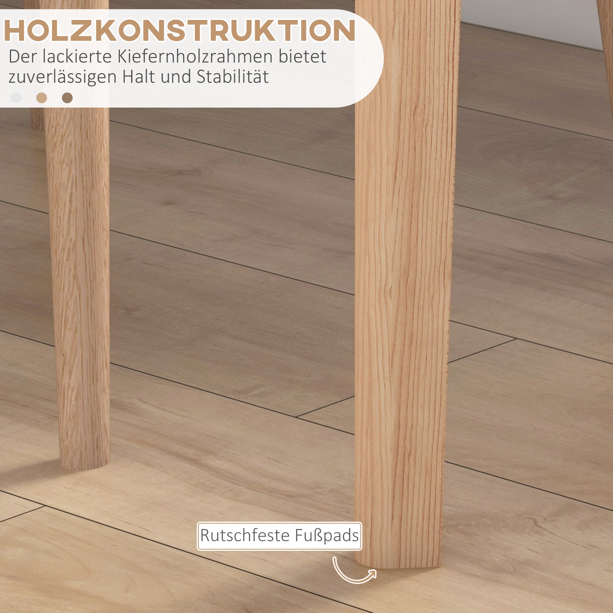 Dining Table, Round Kitchen Table for 2 Persons, Dining Table with Country Style, for Living Room, Solid Wood, Ø75 x 76 cm, White