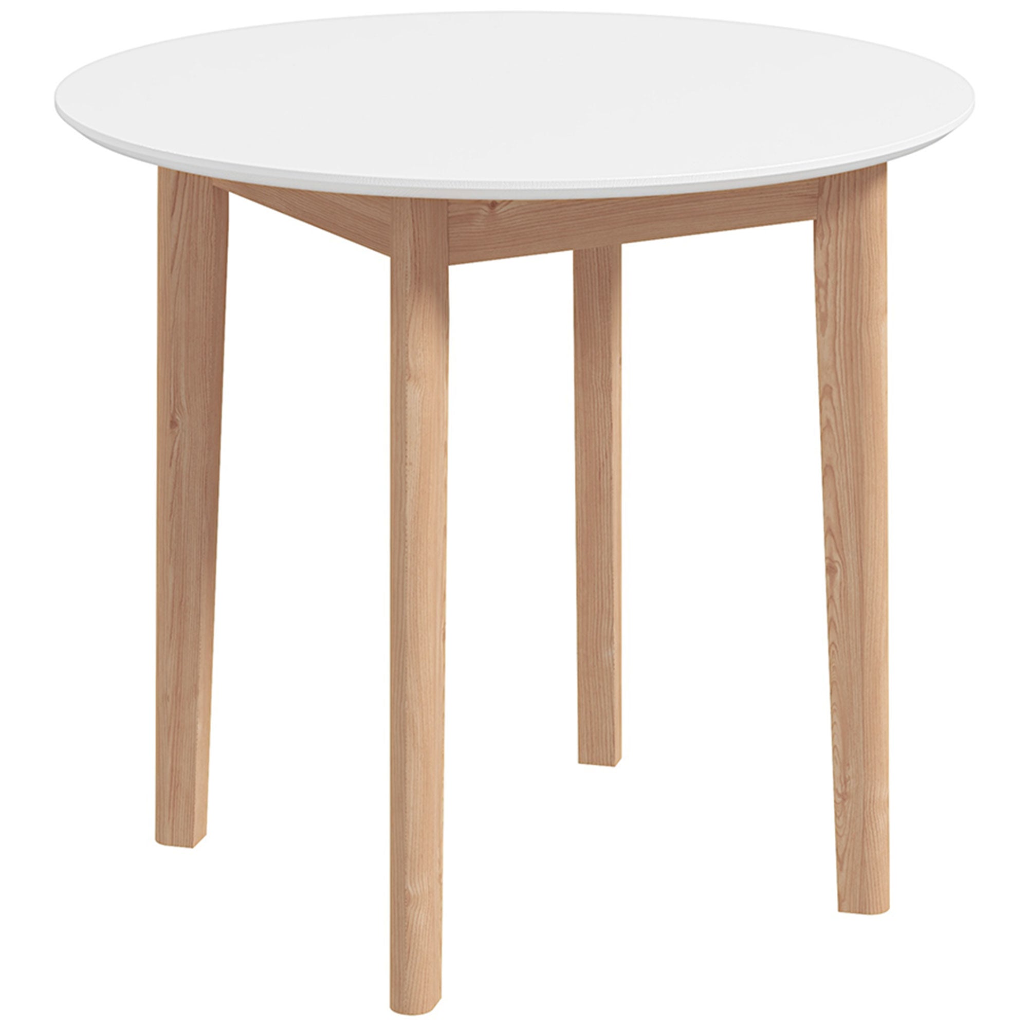 Dining Table, Round Kitchen Table for 2 Persons, Dining Table with Country Style, for Living Room, Solid Wood, Ø75 x 76 cm, White