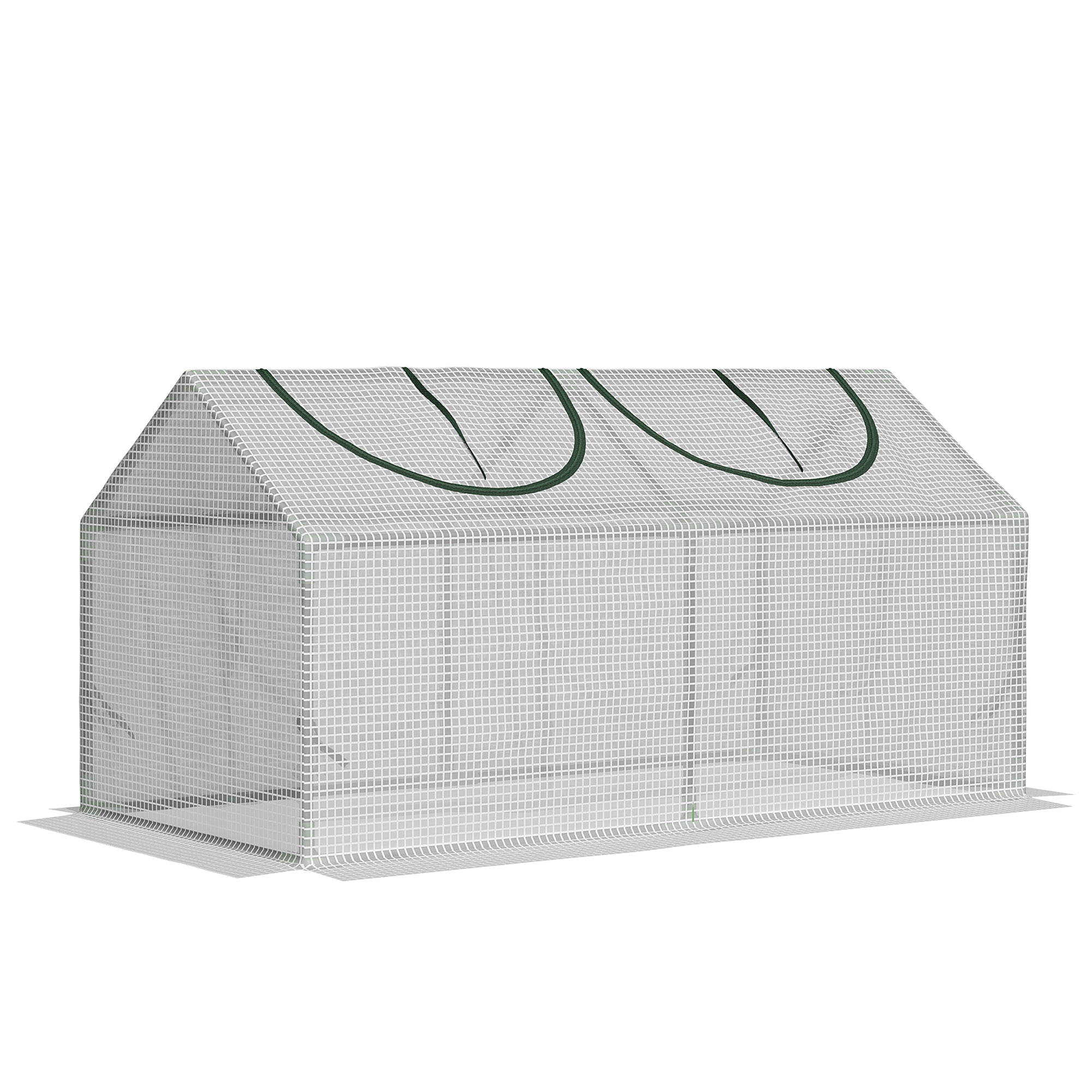 Greenhouse with Window, PE Grid Film, Steel Frame Greenhouse, for Balcony, Garden, 120x60x60cm, Tomato Greenhouse for Vegetables, Flowers, Plants, White
