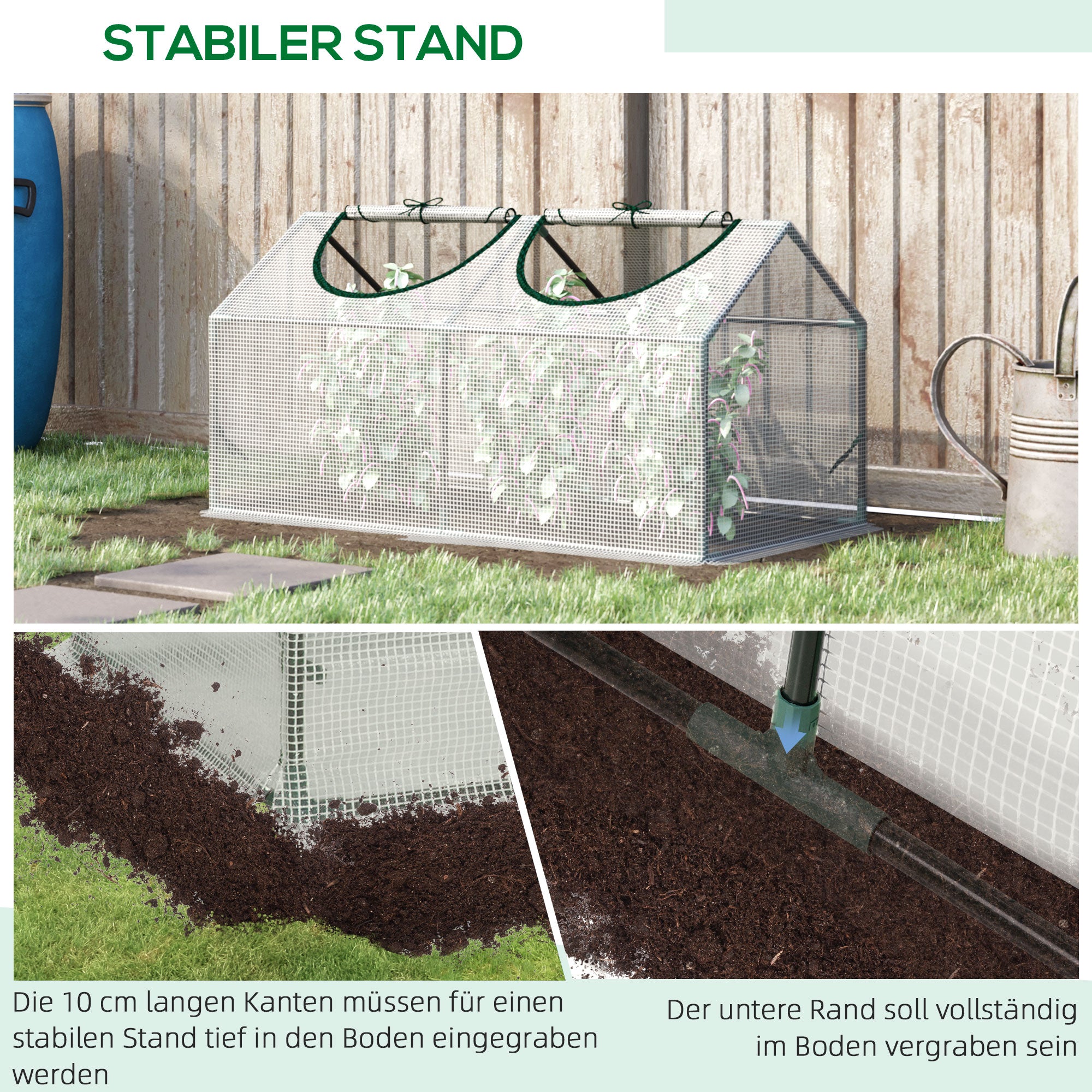 Greenhouse with Window, PE Grid Film, Steel Frame Greenhouse, for Balcony, Garden, 120x60x60cm, Tomato Greenhouse for Vegetables, Flowers, Plants, White