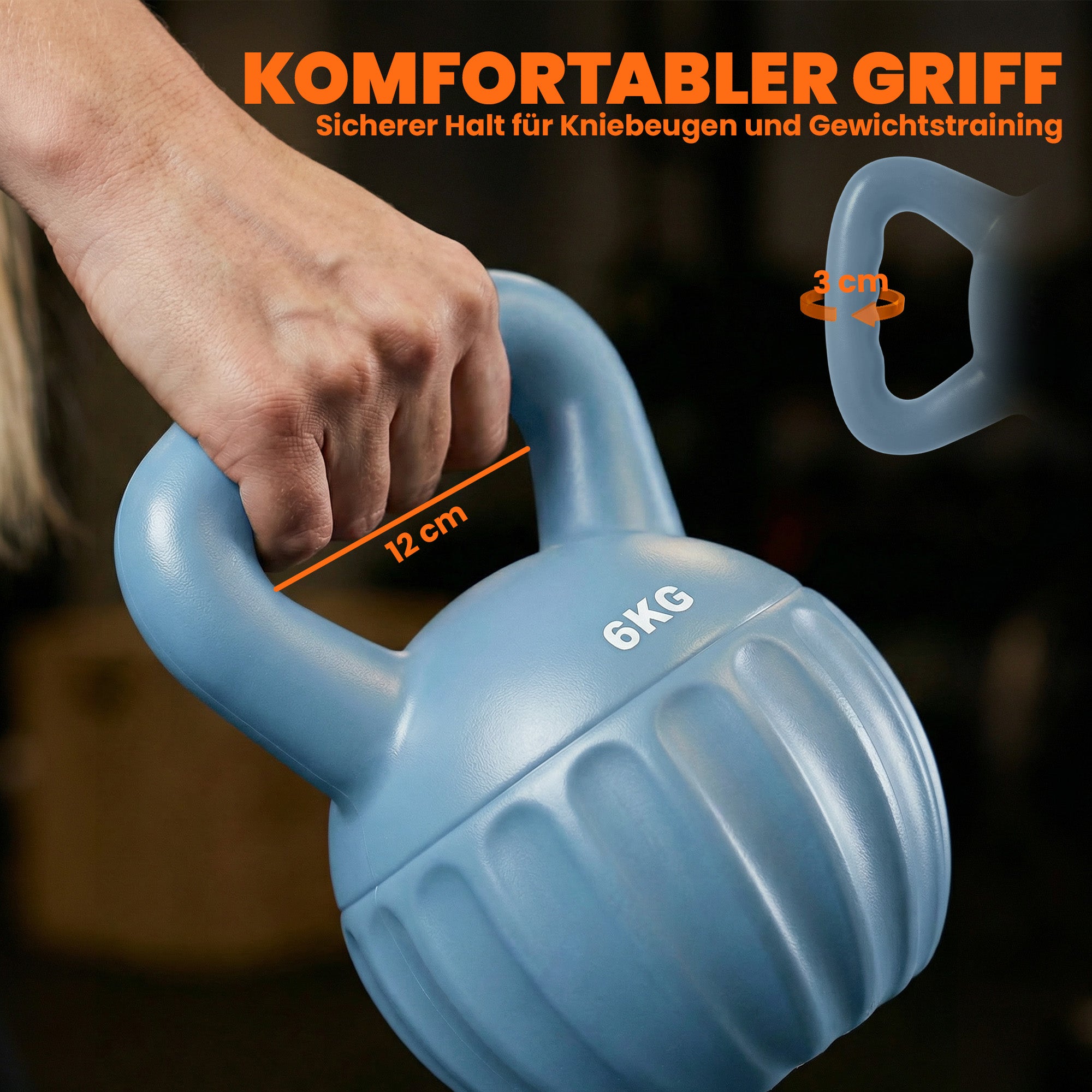 SPORTNOW 6 kg (13.2 lb) Sand-Filled Kettlebell — Blue, Non-Slip Handle, Stable Base — Home Strength Training