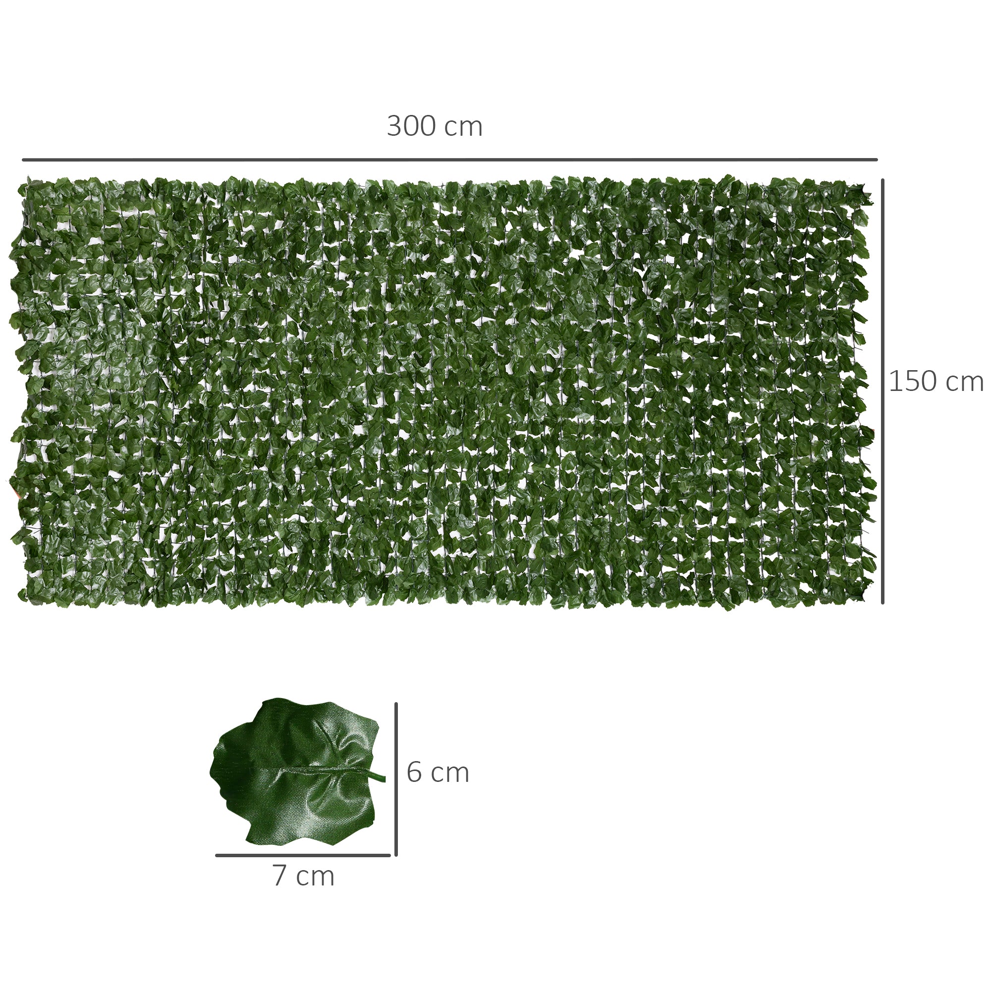 Artificial Ivy Hedge Windbreak Decoration Roll 3L x 1.5H m Realistic Anti-UV Dark Green