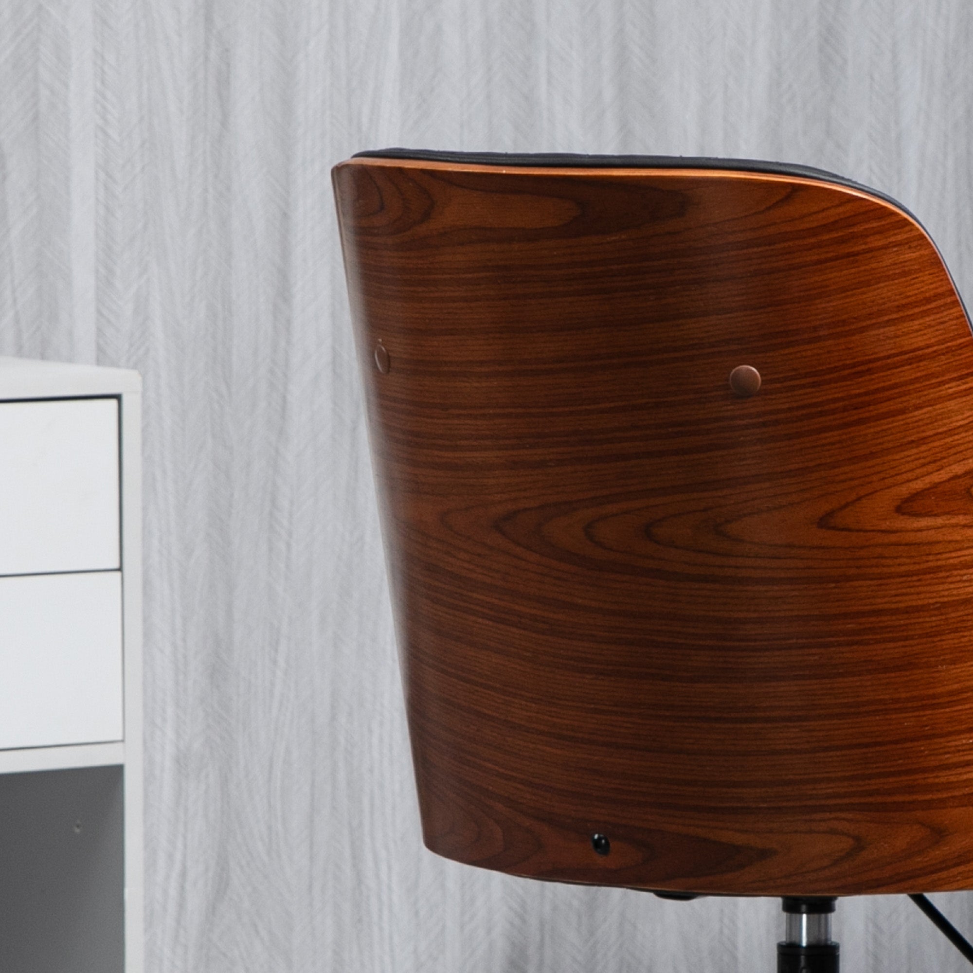 Office Chair Desk Chair Swivel Chair Home-Office Chair Adjustable Height Ergonomic 360° Swivel Wheels Foam PU Black 48.5 x 54.5 x 81-87 cm