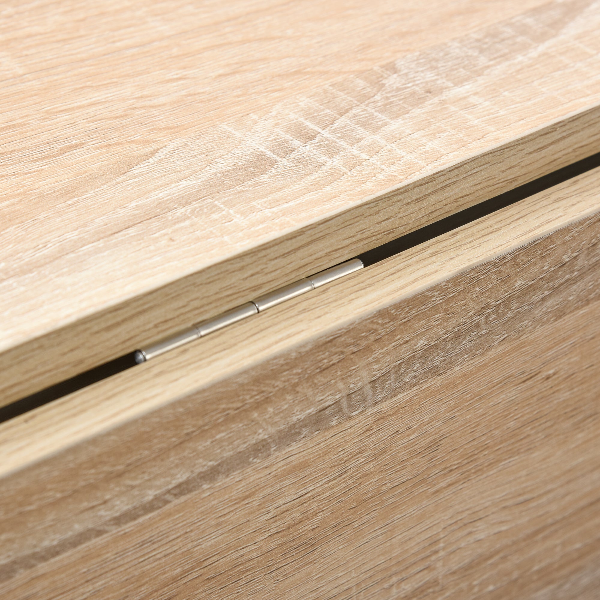 Folding Console Table with Shelf Compartment, Coffee Table for Living Room and Kitchen, Folding Table, Space-Saving, Wood Color and White, 118x80x72cm