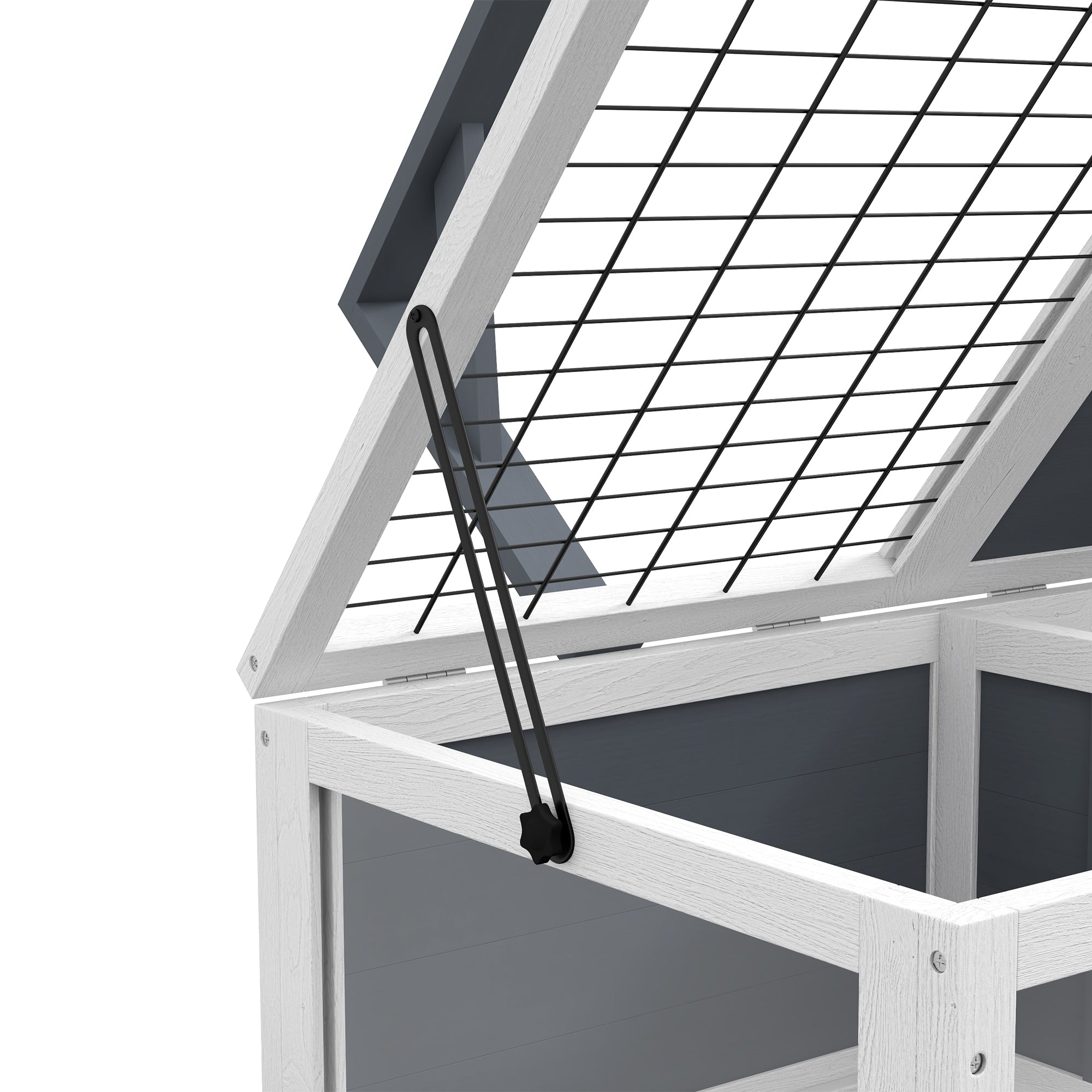 House enclosure cage for small tortoise with 2 spaces, lamp support 2 sliding trays, 81 x 48 x 31.5 cm - solid gray wood