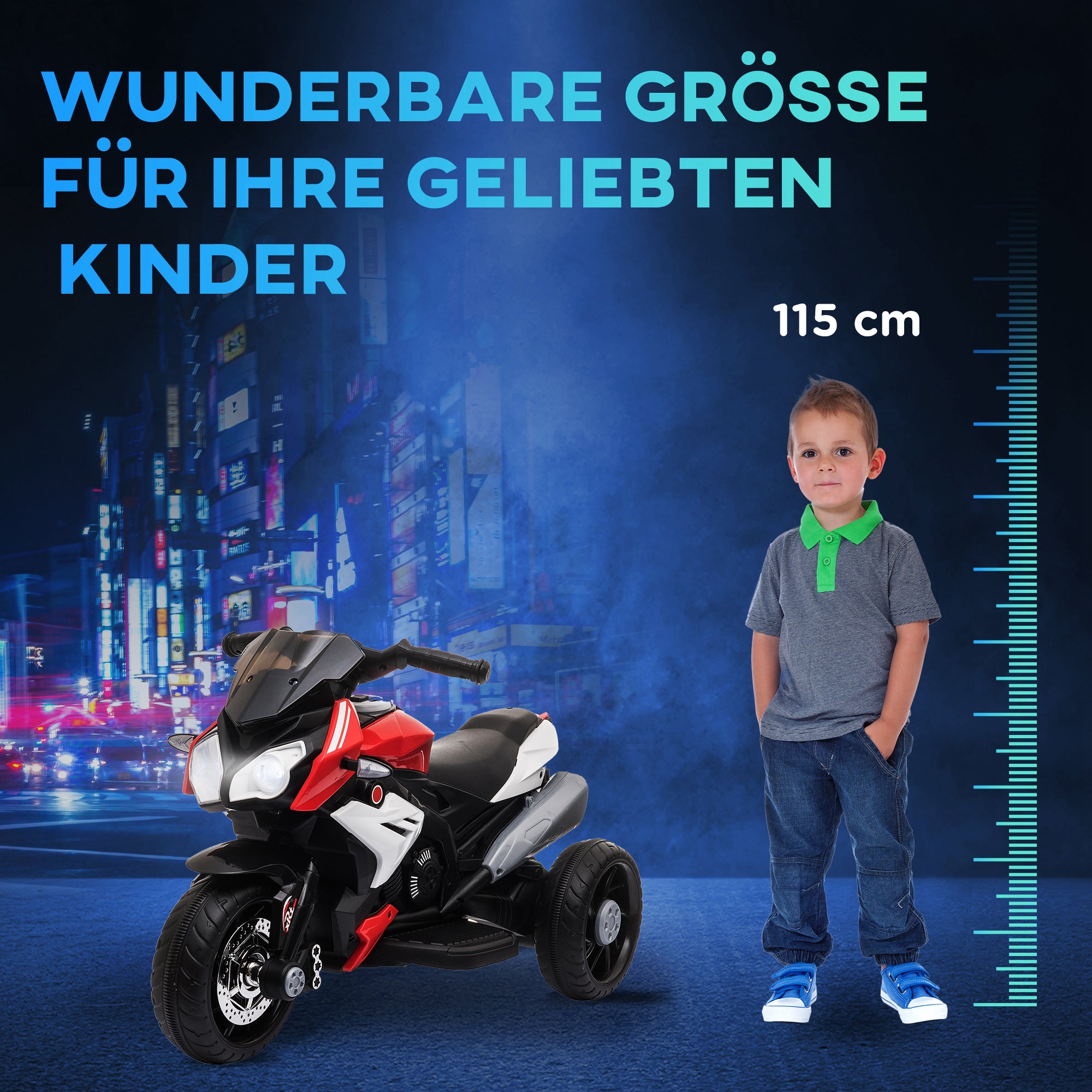 Kids Electric Motorcycle with Music, Headlights, Children's Electric Motorbike for Kids aged 3-5 Red+Black