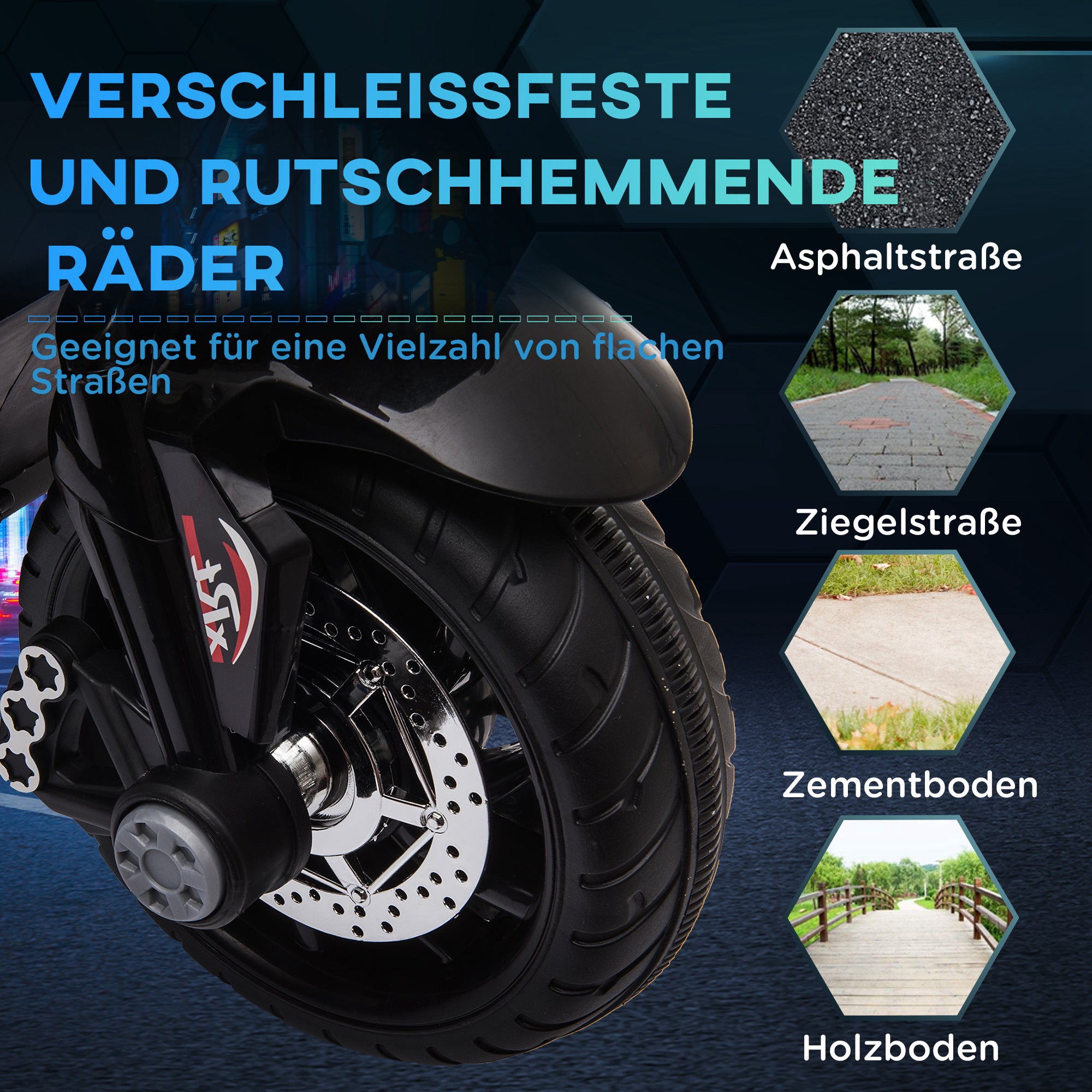 Kids Electric Motorcycle with Music, Headlights, Children's Electric Motorbike for Kids aged 3-5 Red+Black