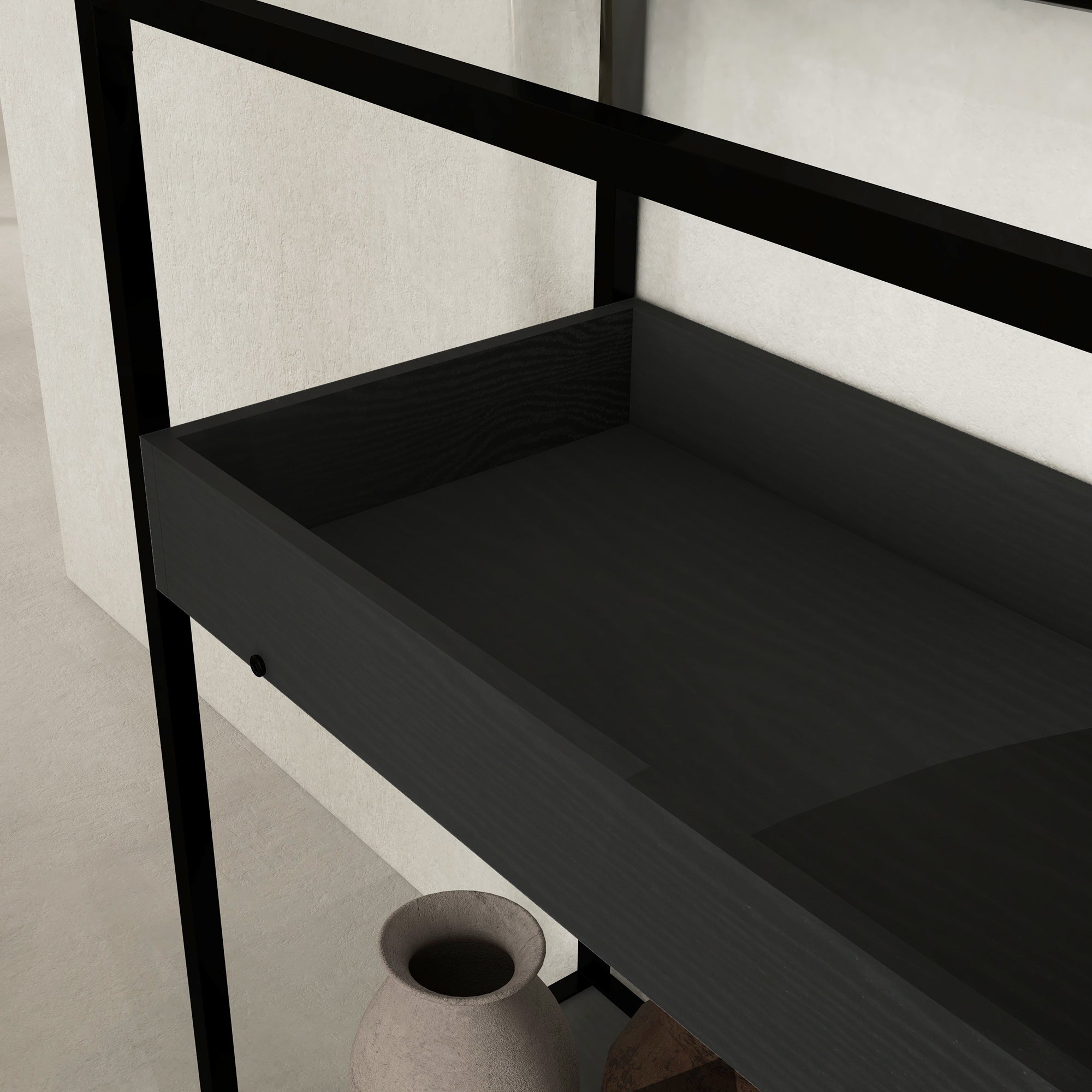 Console Table, Entryway Table with 2 Shelves, Tempered Glass Top, 100 x 30 x 78 cm, Side Table, Sofa Table, for Hallway, Small Space, Entryway, Living Room, Black