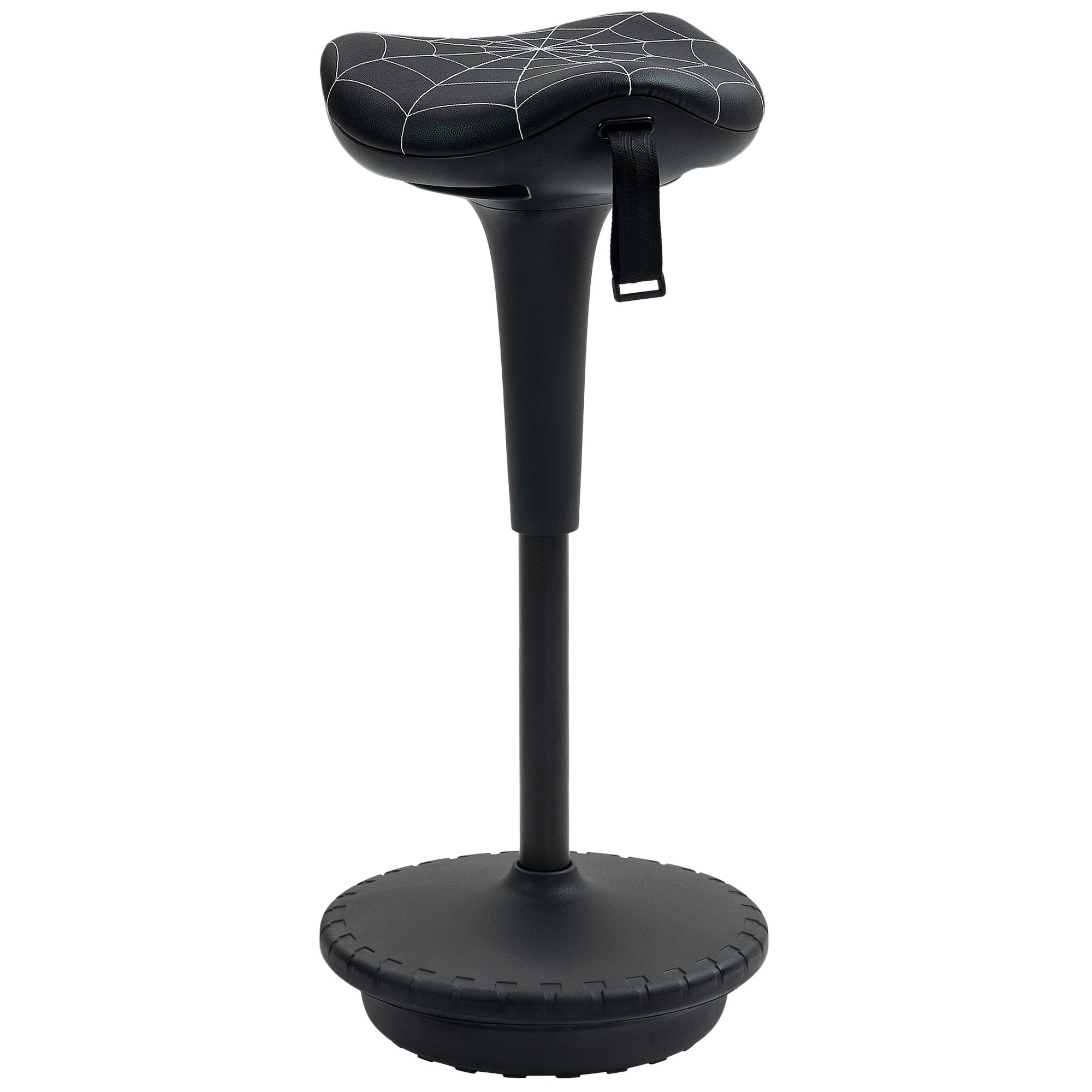 Ergonomic Swivel Saddle Stool — Height-Adjustable 25.8–32.9 in, 120° Tilt, Non-Slip Base, Black