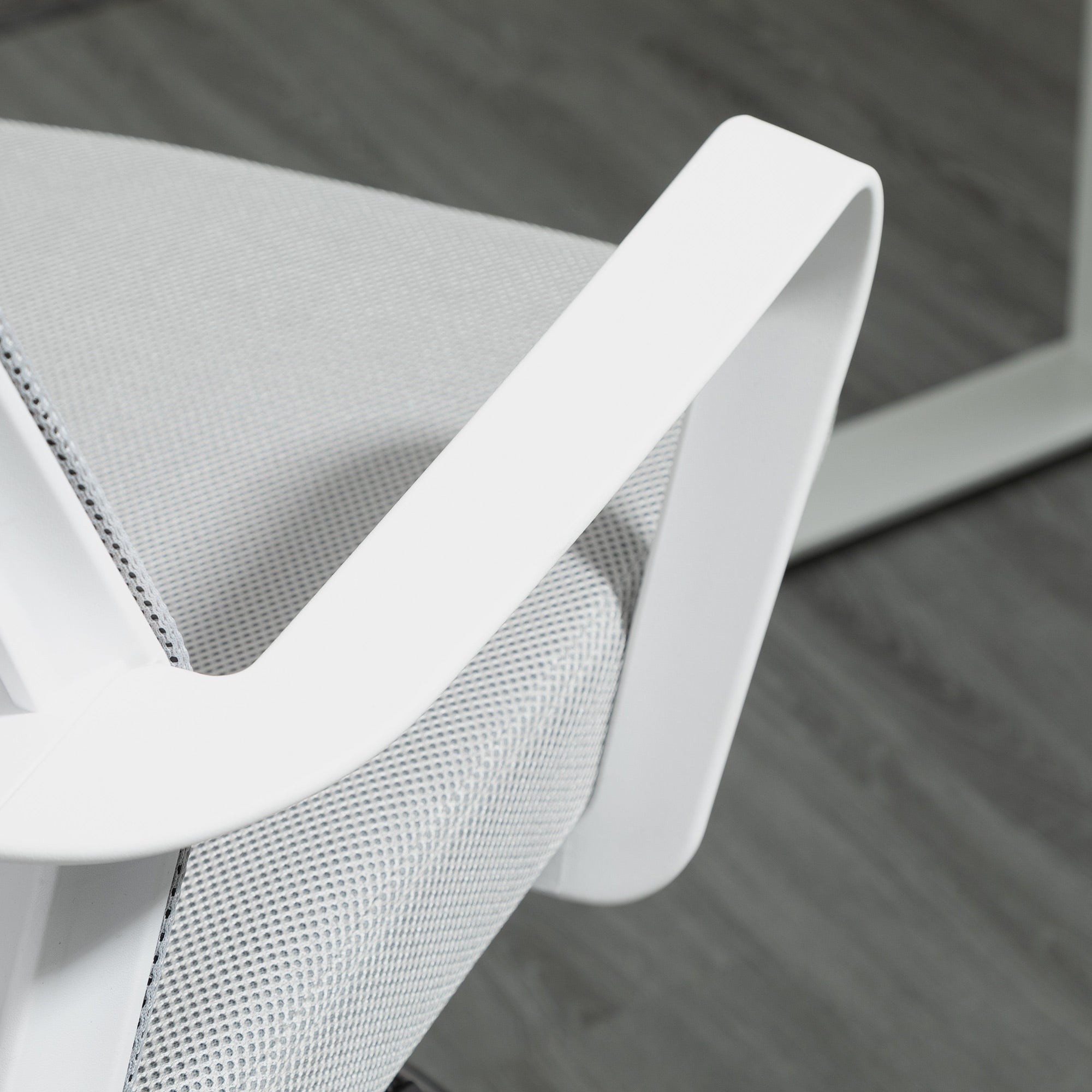 High-seat office chair adjustable high seat office chair dim. 64L x 59W x 104-124H cm swivel office stool 360° breathable mesh gray and white