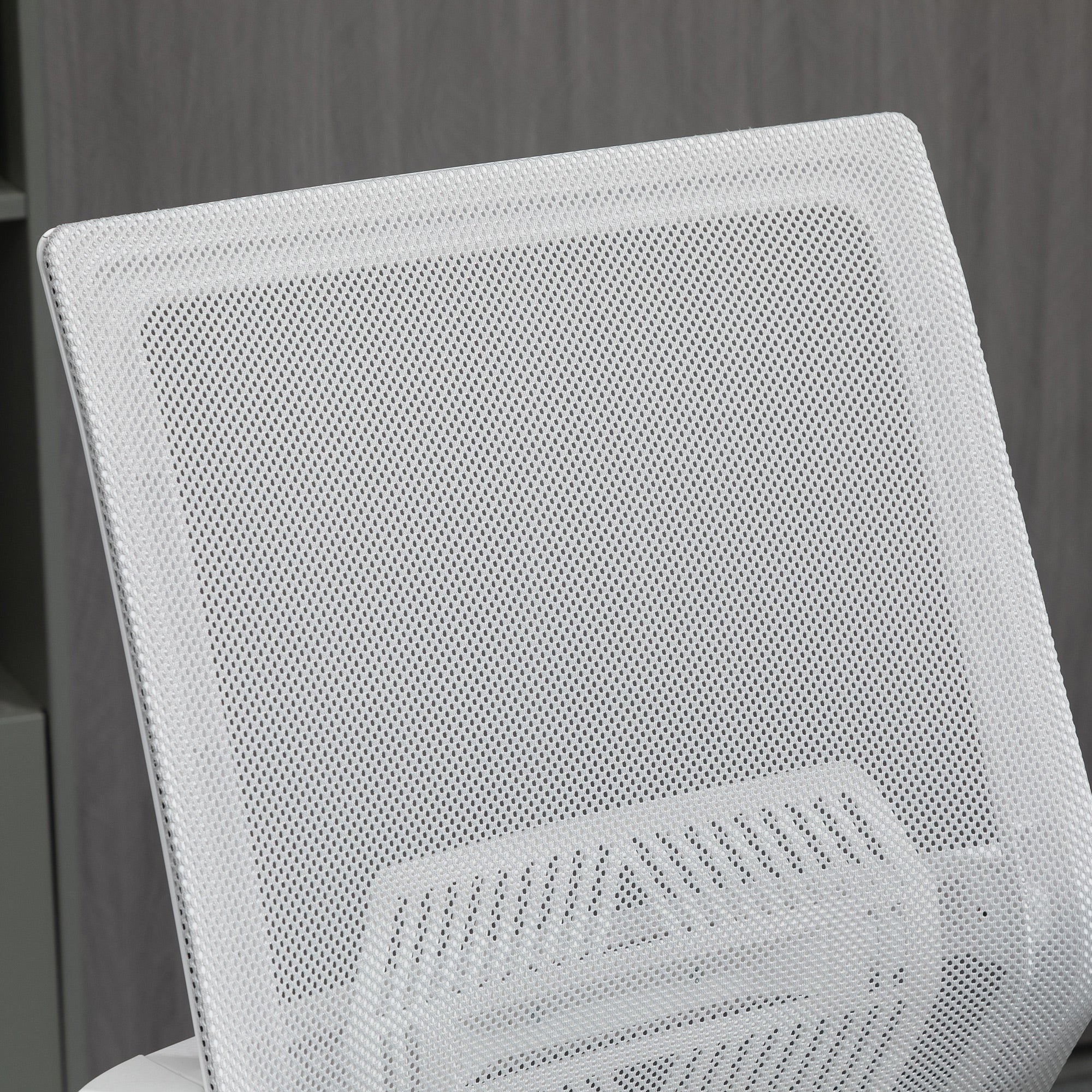 High-seat office chair adjustable high seat office chair dim. 64L x 59W x 104-124H cm swivel office stool 360° breathable mesh gray and white