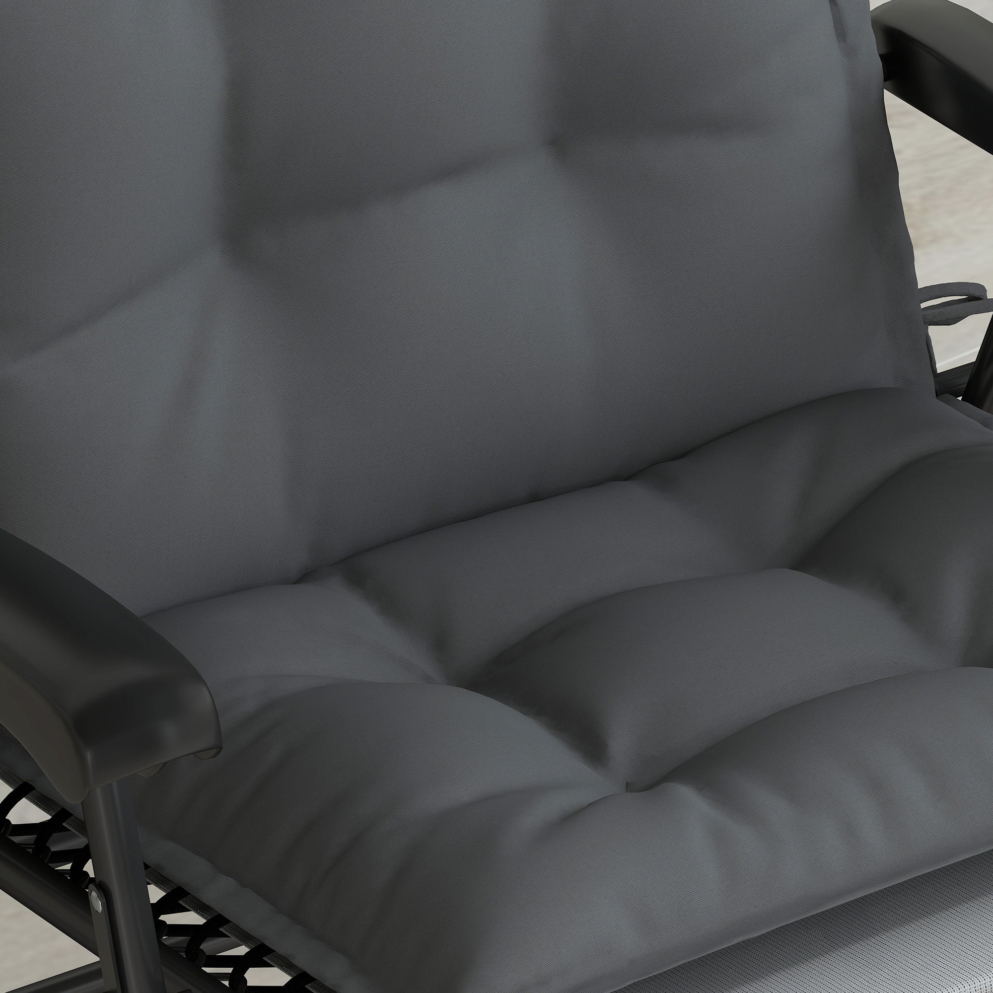 2-Piece Set Lounger Cushion Water-Repellent Cushion for Garden Lounger Padding for Beach Lounger Sun Lounger Pillow Cushion for Garden Furniture Cushions 50x116x5 cm, Dark Gray