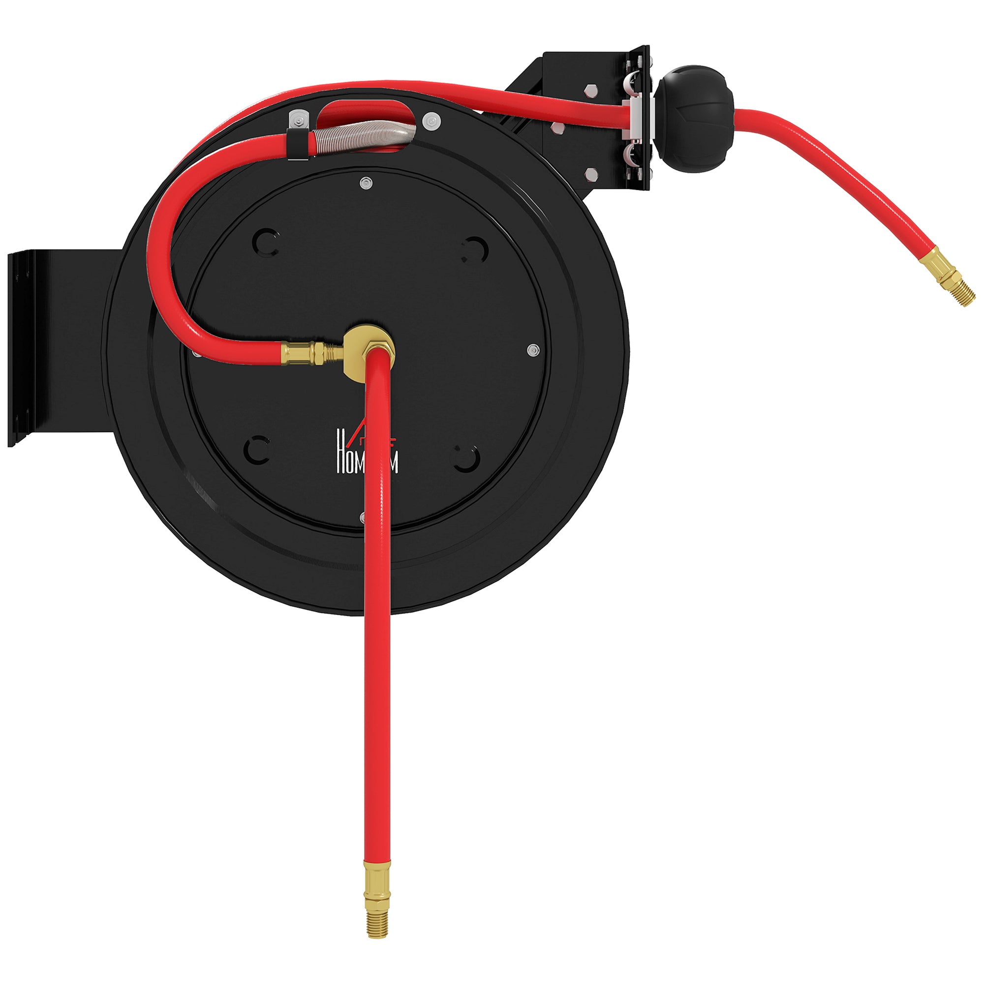 15m+1m Retractable Air Hose Reel with 1/4" Fitting, 9.5 x 15.8 mm, Max 20 bar, Hose Brake, Wall Mount