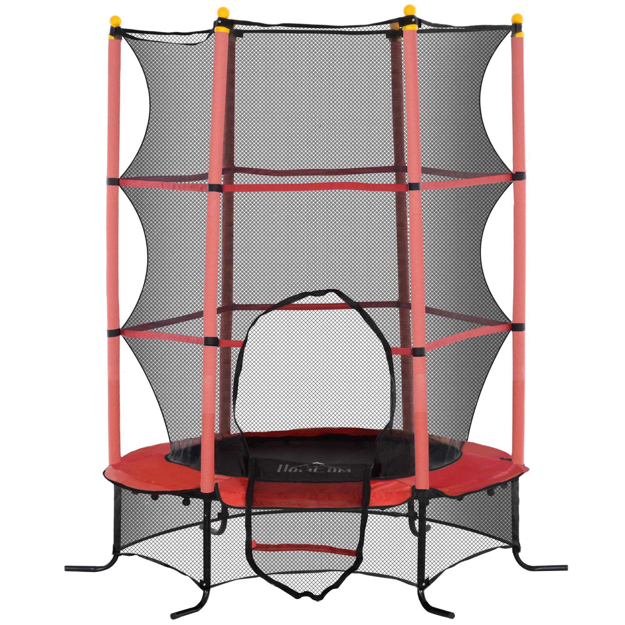 Kids Trampoline Ø163 cm, Trampoline with Safety Net, Edge Cover, Garden Trampoline for Children 3-10 Years, up to 50 kg load capacity, Red