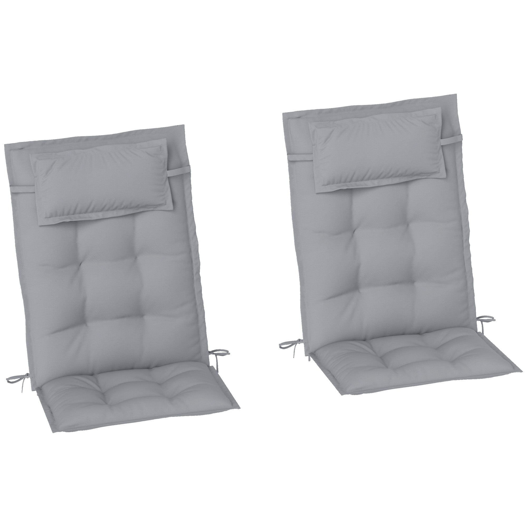2-Pack Cushion for Sun Lounger Waterproof Cushion for Garden Lounger Padding for Beach Lounger Sun Lounger Pillow Cushion for Garden Furniture Cushion 50x116x5 cm, Light Gray