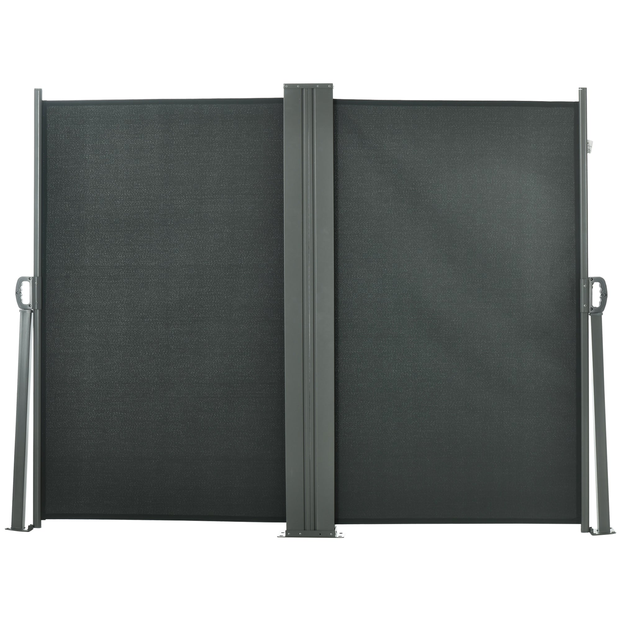 Double Side Awning Privacy Screen Retractable Windbreak 6L x 1.60H m High-Density 180 g/m² Anti-UV Polyester Gray