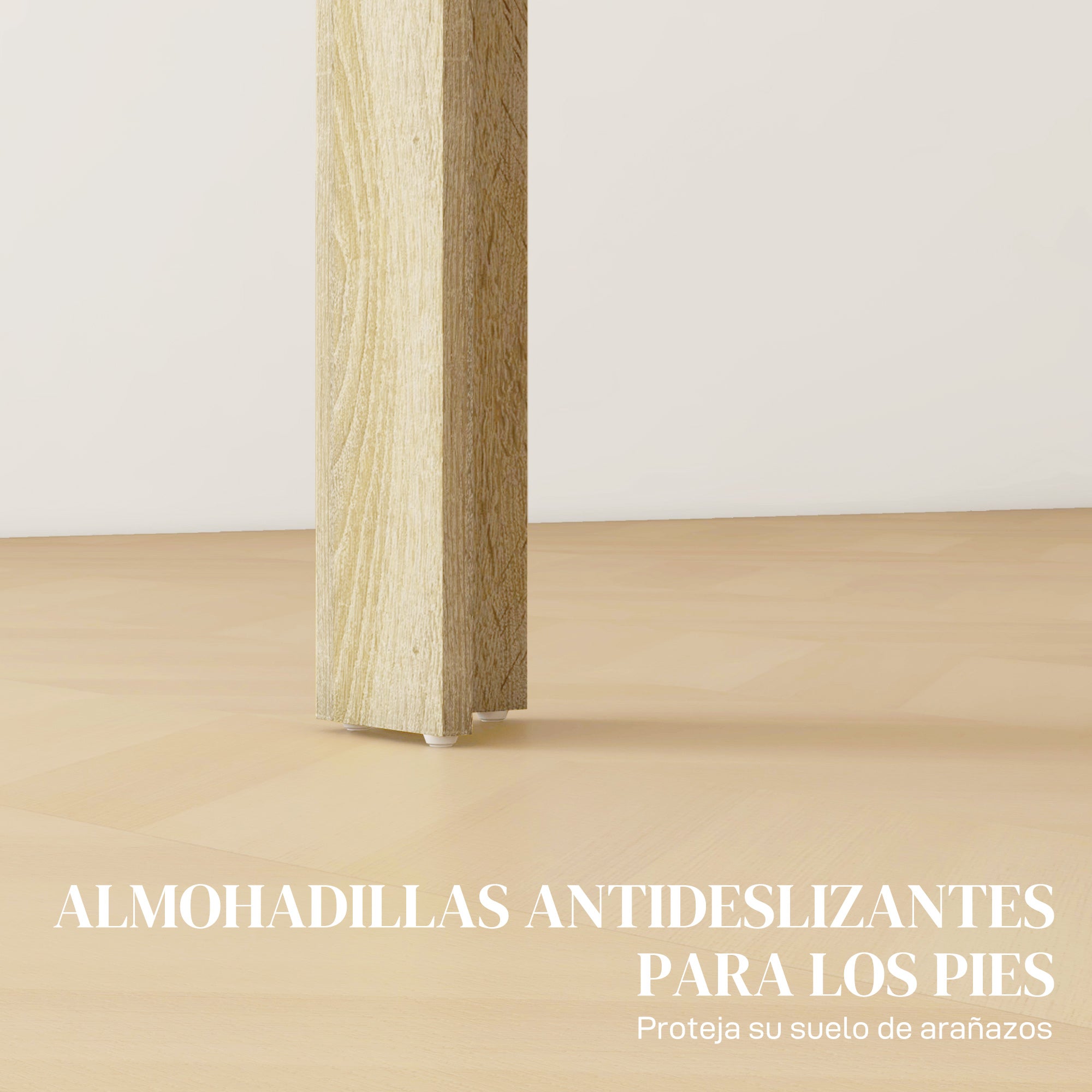 Modern Dining Table Rectangular Kitchen Table for 4-6 People Load 100 kg for Living Room 140x89.5x75 cm White and Oak