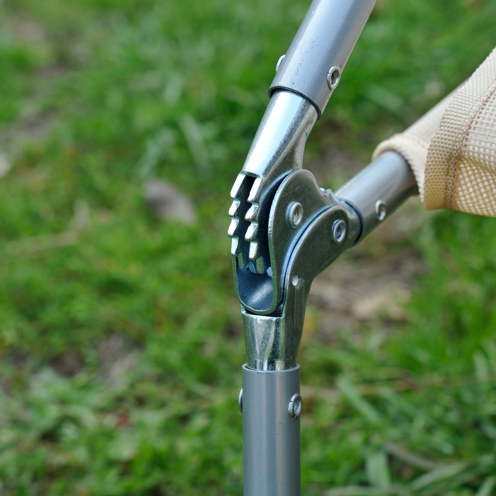 Folding Sun Lounger with Reclining Backrest and Cushion, Garden, Beach and Camping Lounger, Beige