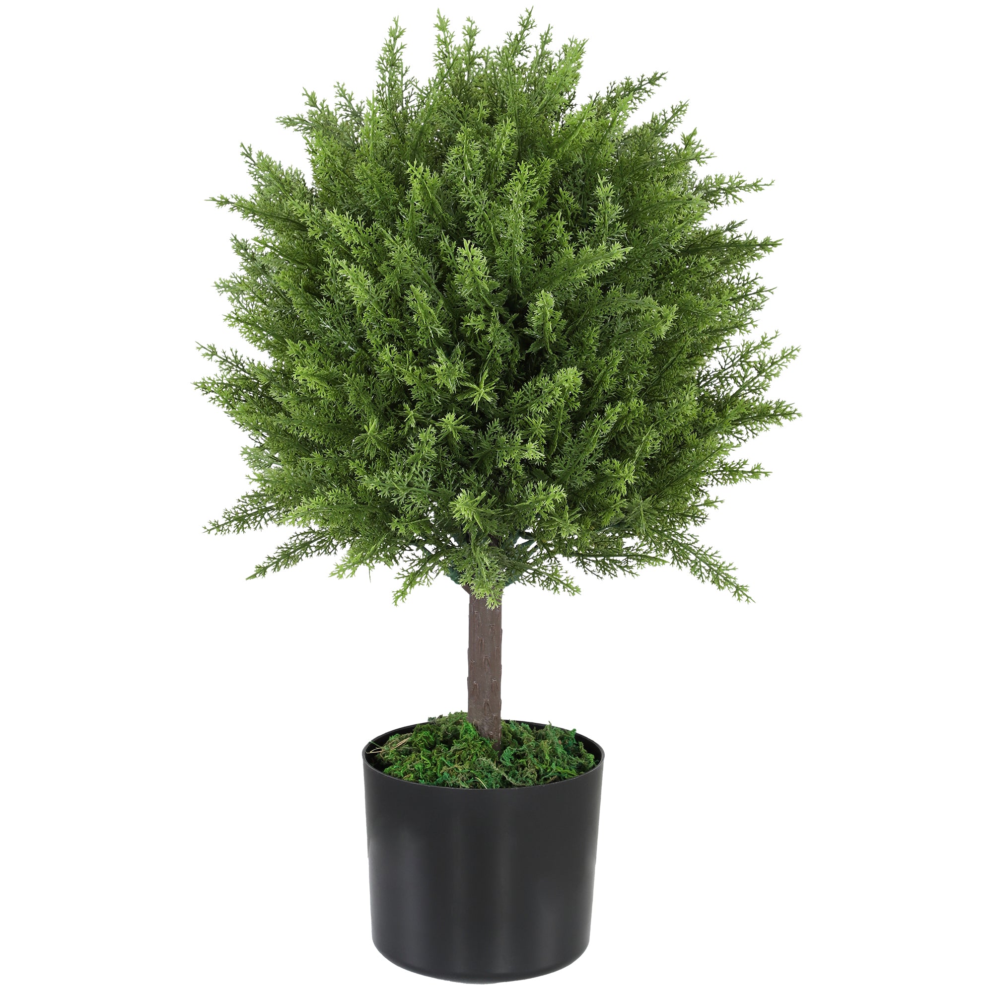 Artificial Cedar Tree Plant, UV Resistant Fake Plant with Pot, Indoor and Outdoor Decoration, Height 55 cm, Green