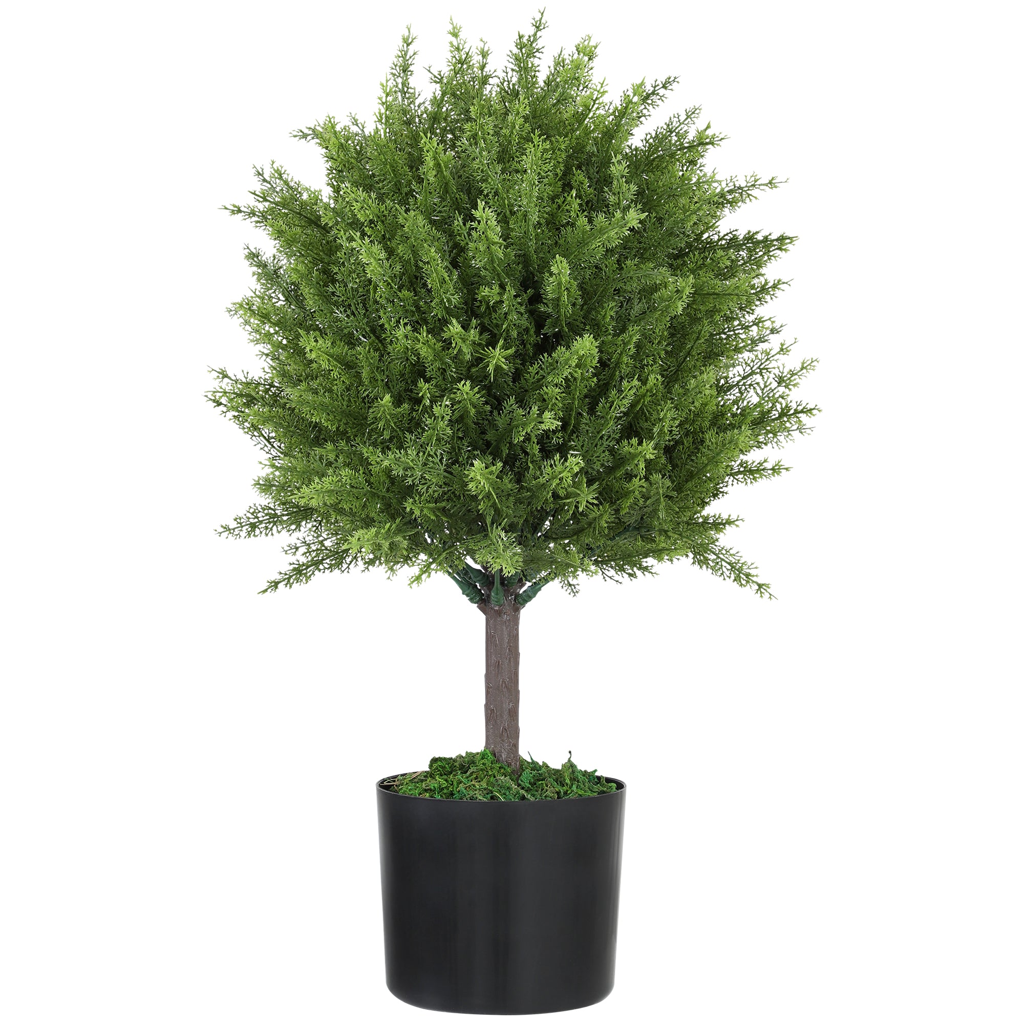 Artificial Cedar Tree Plant, UV Resistant Fake Plant with Pot, Indoor and Outdoor Decoration, Height 55 cm, Green
