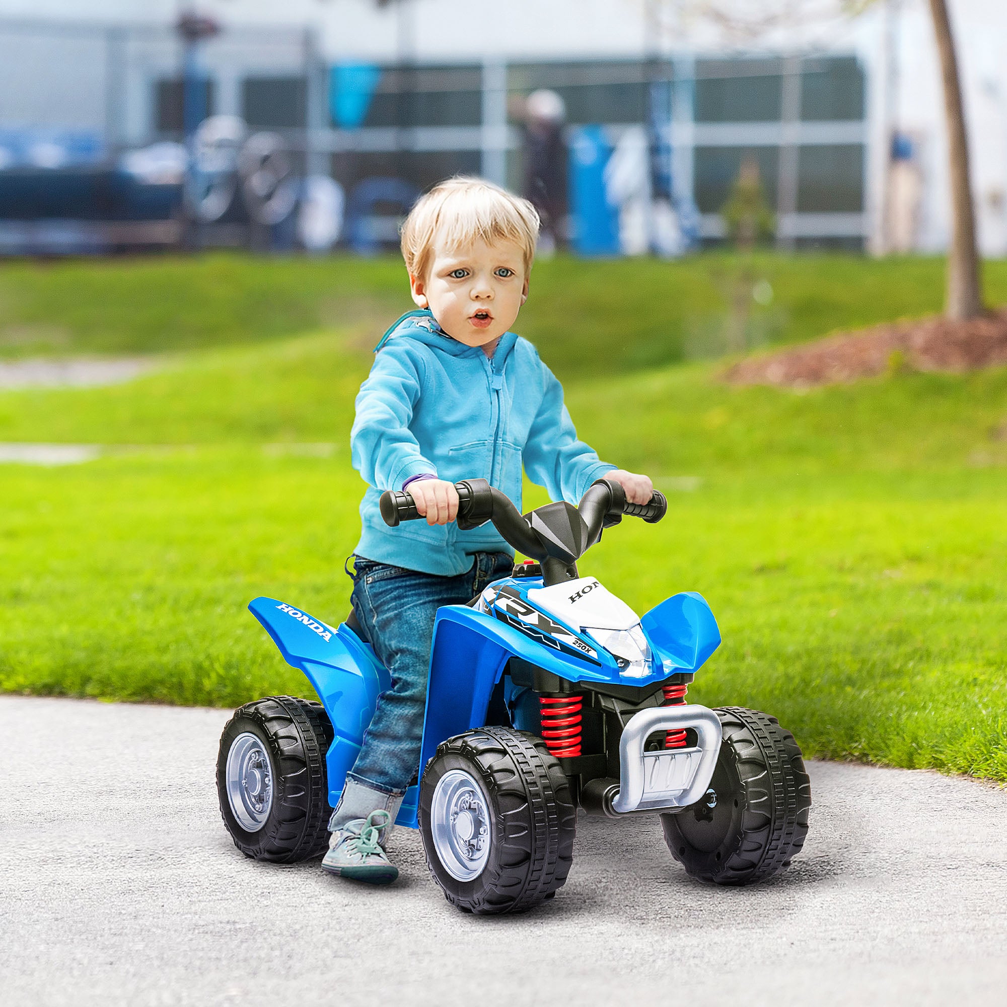Electric Quad Miniquad Kids Electric ATV Kids Quad with LED and Horn Kids Motorcycle Children's Vehicle Electric Car for Kids from 18 months Metal Blue 65.5 x 38.5 x 43.5 cm