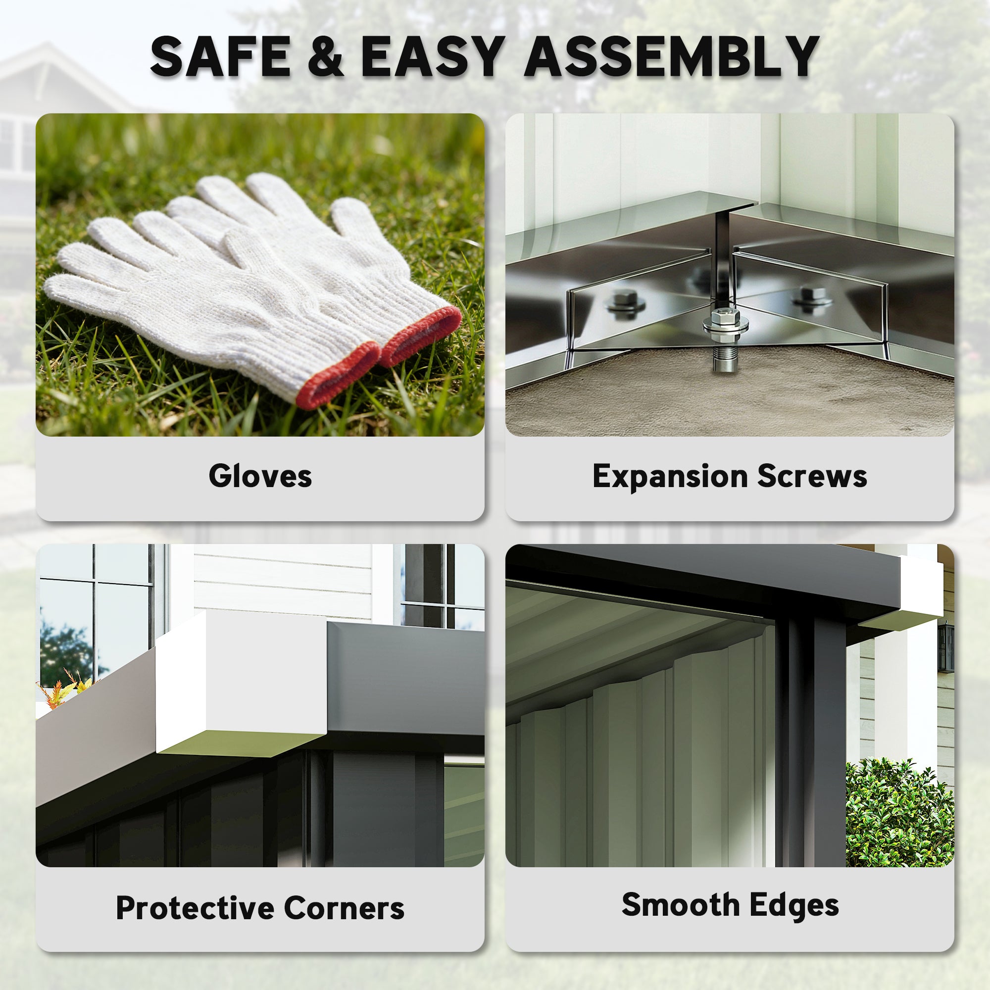 Galvanized Steel Robot Mower Garage with Sloped Roof — Easy Assembly, 108 × 86 × 62.5 cm (42.5 × 33.9 × 24.6 in), Dark Grey