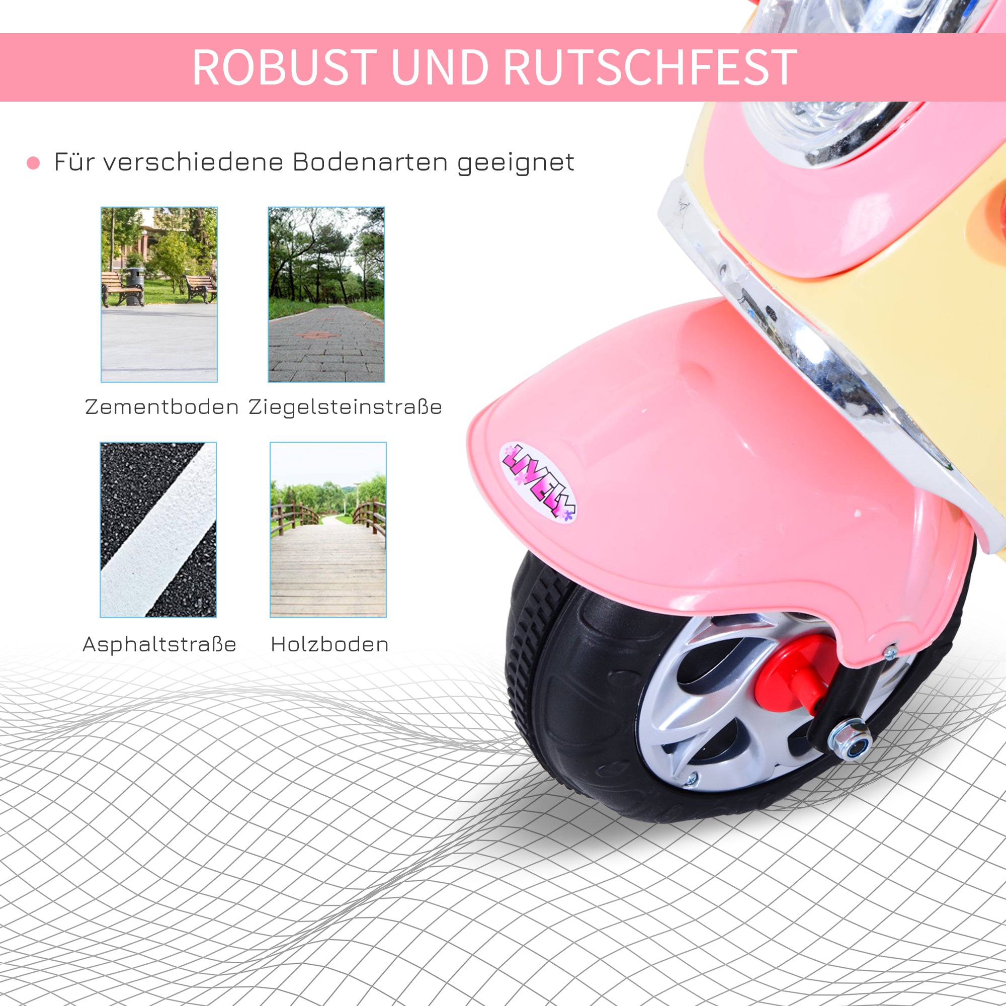 Electric Children's Motorcycle Electric Motorcycle Kids Electric Car Tricycle, 6V, Metal+PP, 108x51x75cm (Pink+Yellow)