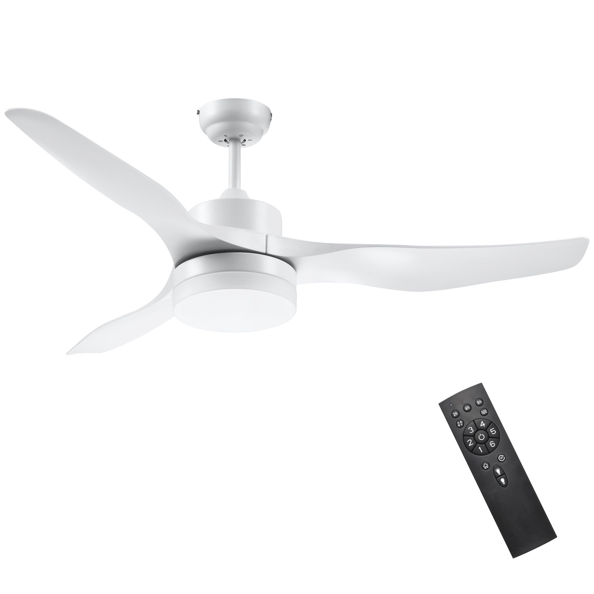 Ceiling Fan with Lighting, Reversible LED Ceiling Light with Fan, 6 Speeds, 3 Light Colors, Ceiling Lamp with Remote Control, Timer for Living Room, Dining Room White