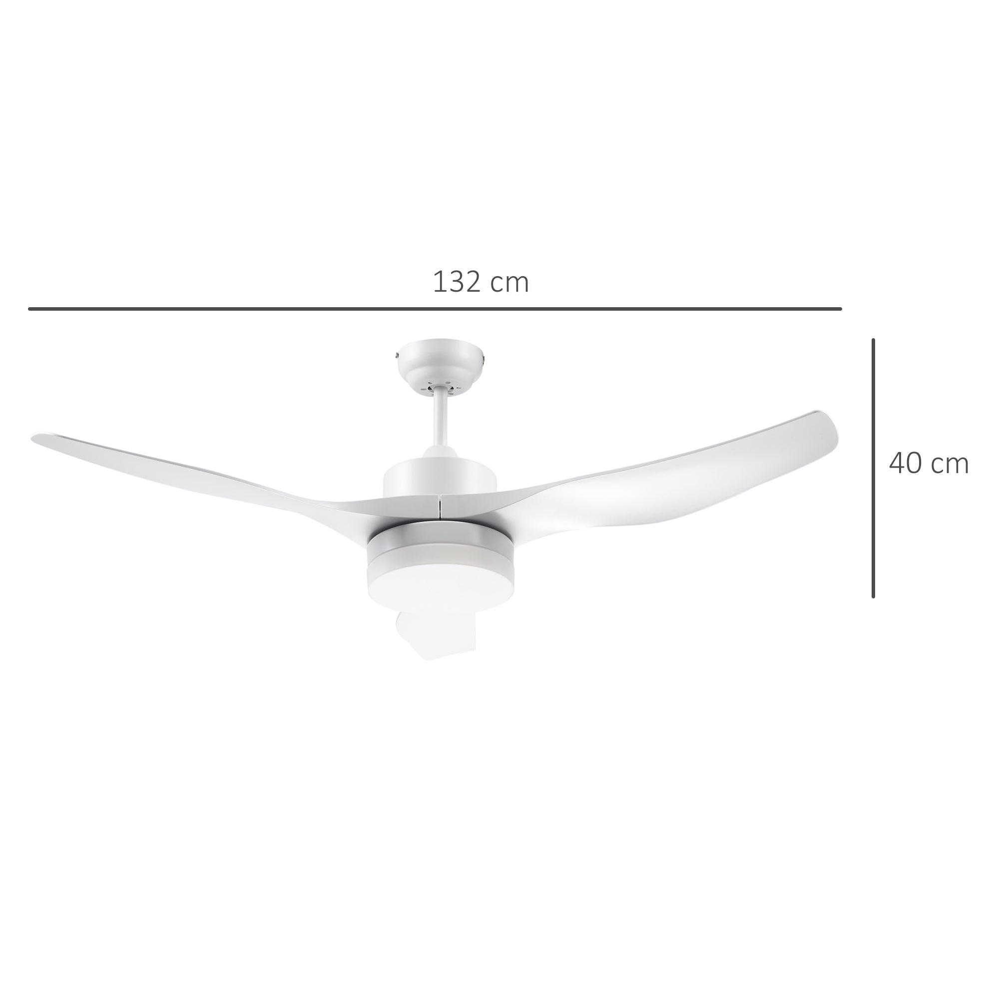 Ceiling Fan with Lighting, Reversible LED Ceiling Light with Fan, 6 Speeds, 3 Light Colors, Ceiling Lamp with Remote Control, Timer for Living Room, Dining Room White