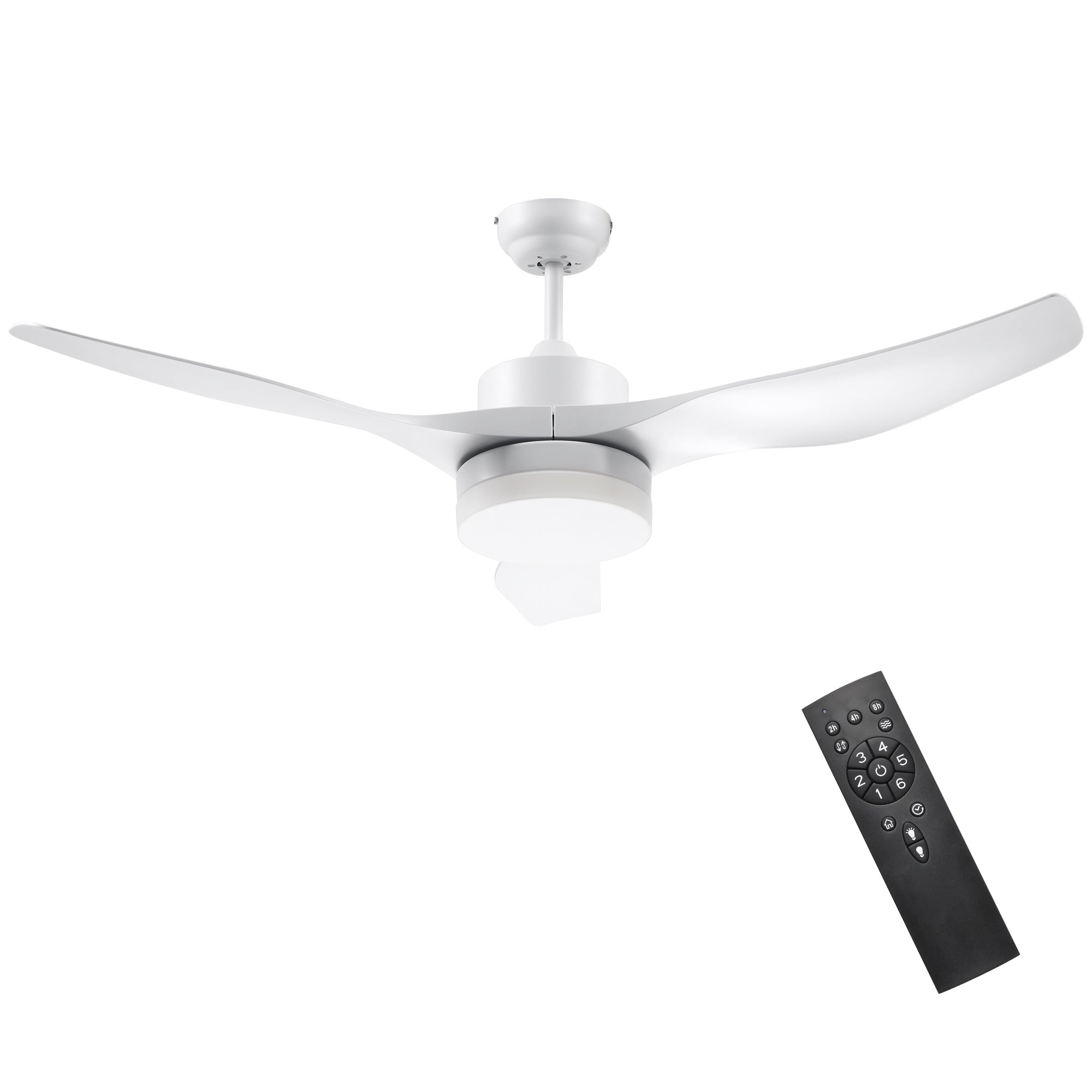 Ceiling Fan with Lighting, Reversible LED Ceiling Light with Fan, 6 Speeds, 3 Light Colors, Ceiling Lamp with Remote Control, Timer for Living Room, Dining Room White