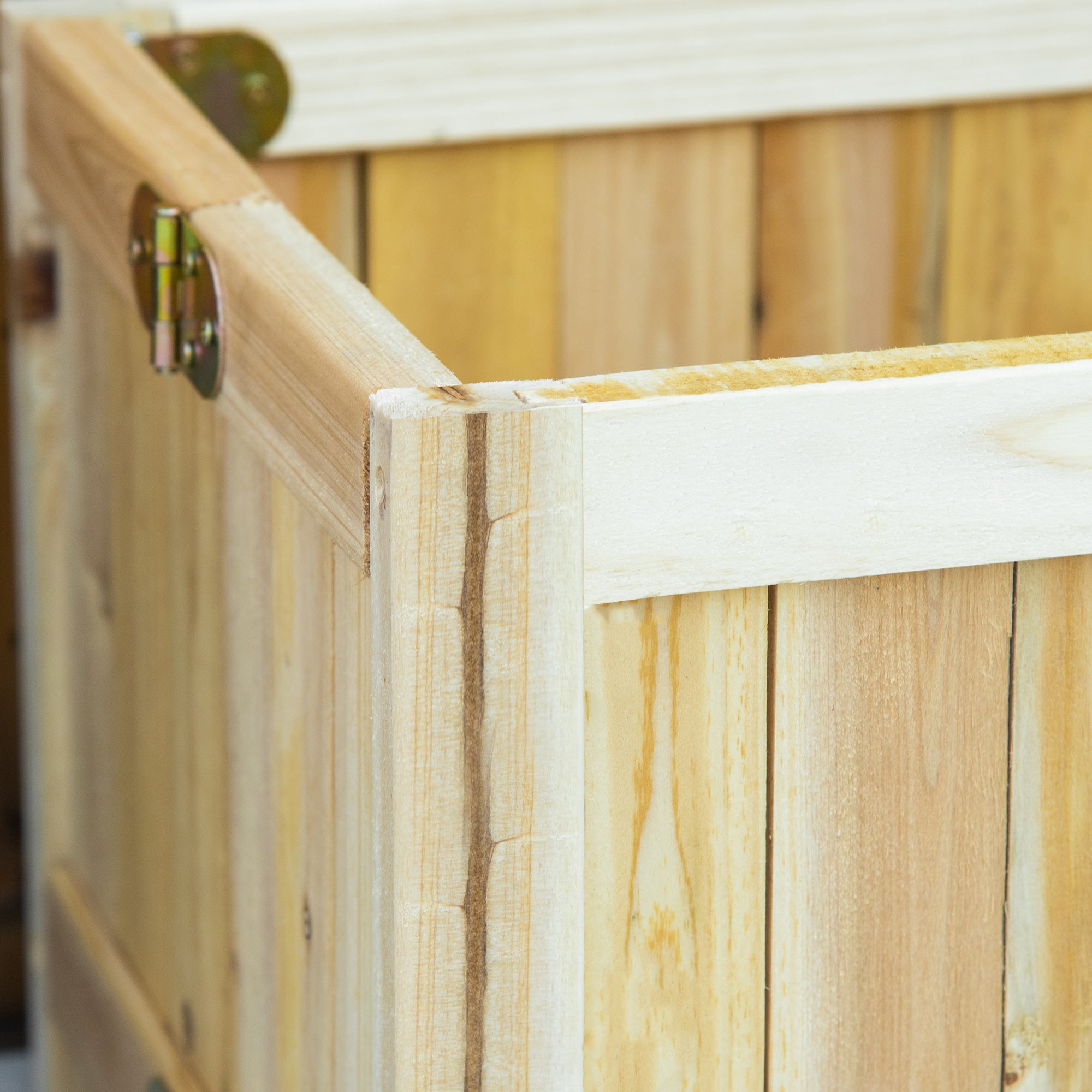 Foldable Wooden Planter Garden Flower Bed with 4 Legs for Growing Vegetables Flowers Outdoor Patio Balcony Terrace 70x30x25 cm Natural