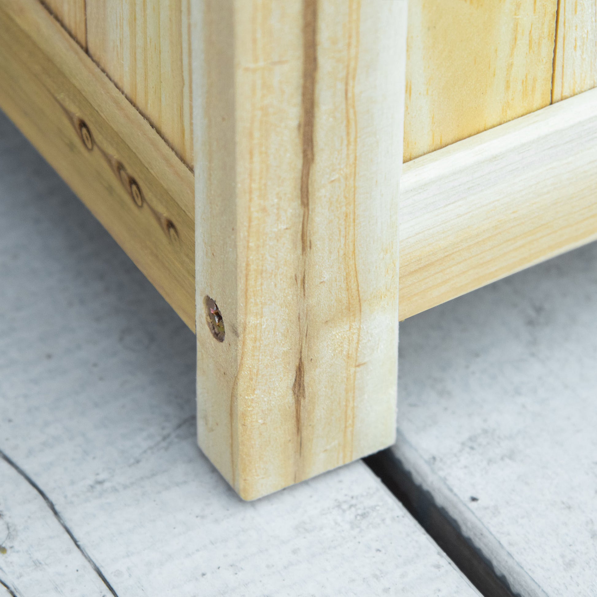 Foldable Wooden Planter Garden Flower Bed with 4 Legs for Growing Vegetables Flowers Outdoor Patio Balcony Terrace 70x30x25 cm Natural