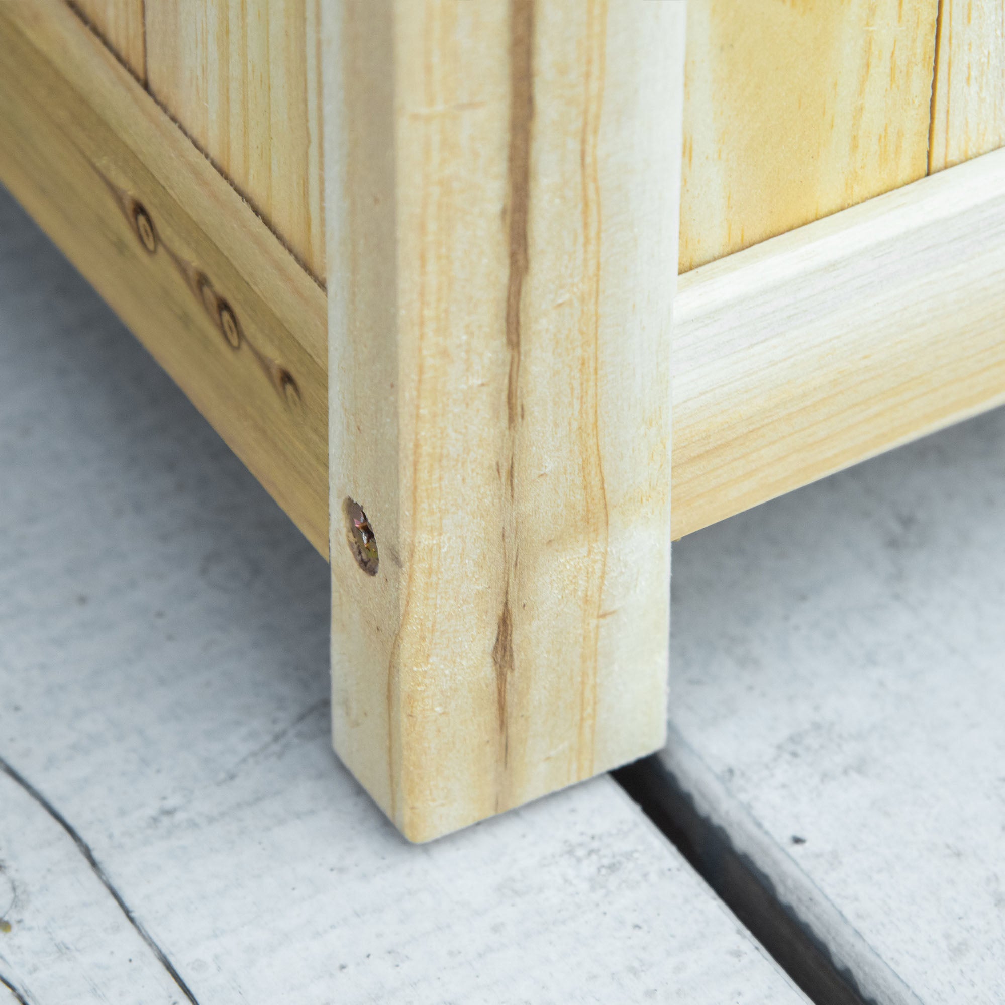 Foldable Wooden Planter Garden Flower Bed with 4 Legs for Growing Vegetables Flowers Outdoor Patio Balcony Terrace 70x30x25 cm Natural