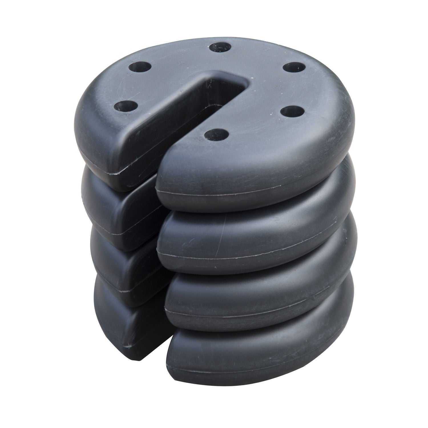 Weight 4 pcs. Tent Weights for Pavilion Beer Tent Gazebo Stackable Base Plastic Coating Cement Core Ø20 x 4.5 cm Black
