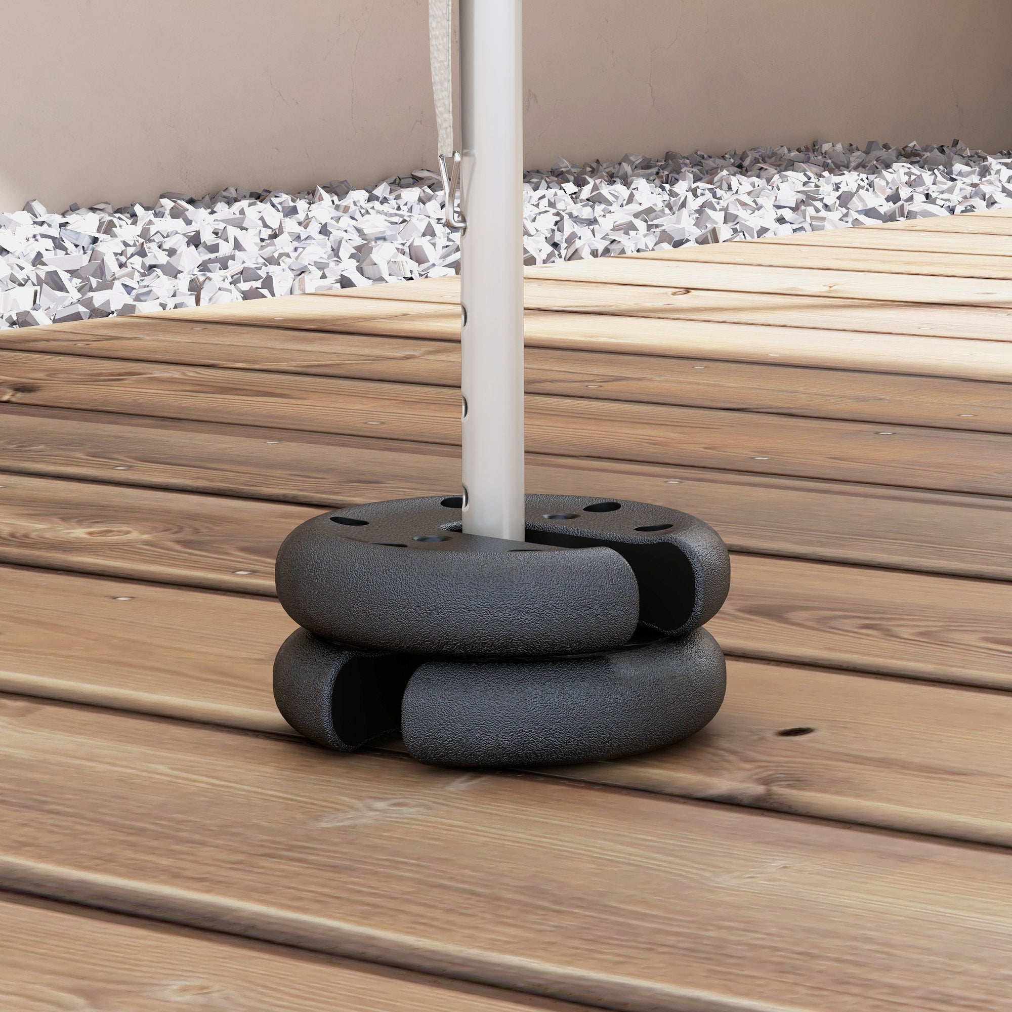 Weight 4 pcs. Tent Weights for Pavilion Beer Tent Gazebo Stackable Base Plastic Coating Cement Core Ø20 x 4.5 cm Black