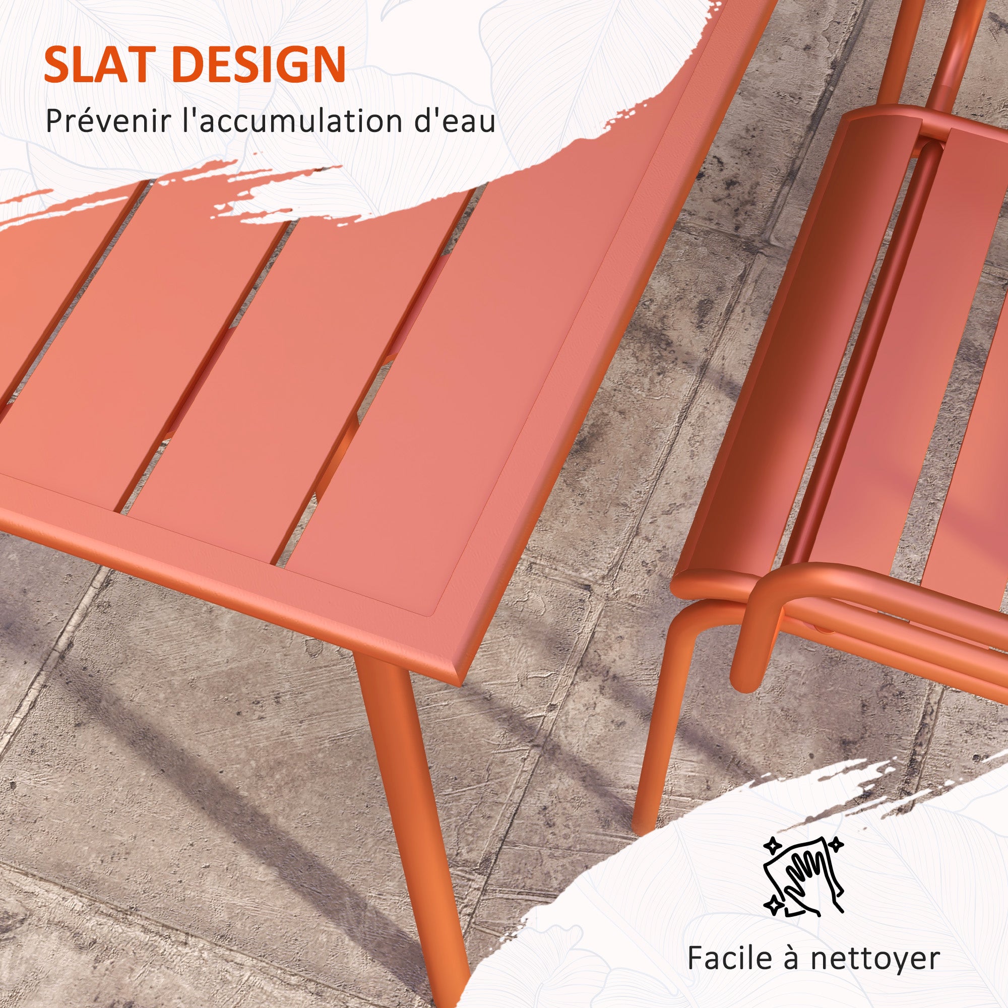 Garden Furniture Set Garden Dining Set 7-piece with 1 Table and 6 Stackable Chairs made of Steel in Red