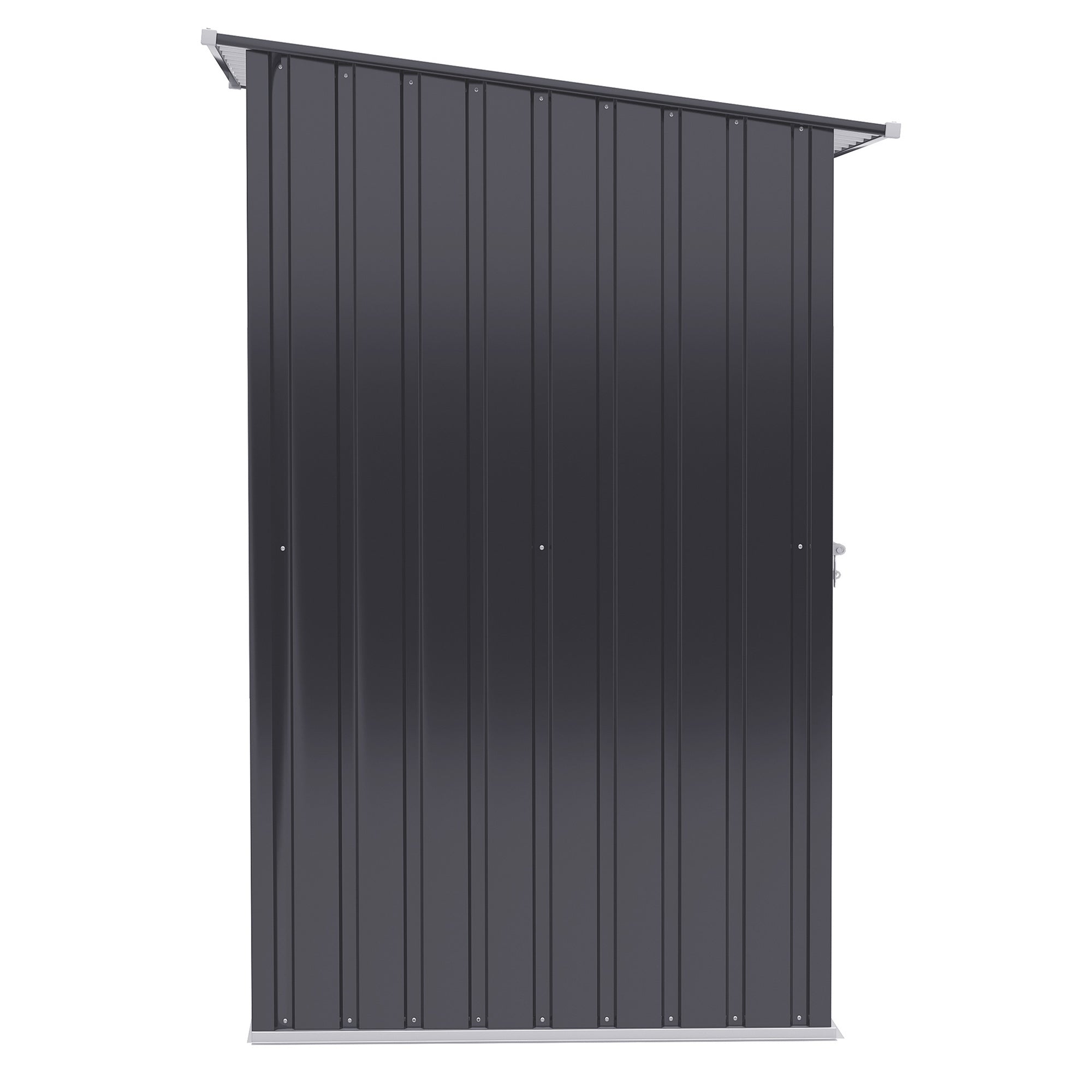 Metal Tool Shed 1.6m³ 100x103x160cm Tool Shed with Pent Roof Lockable Door Weatherproof Garden Shed Outdoor Cabinet for Garden Exterior, Dark Gray