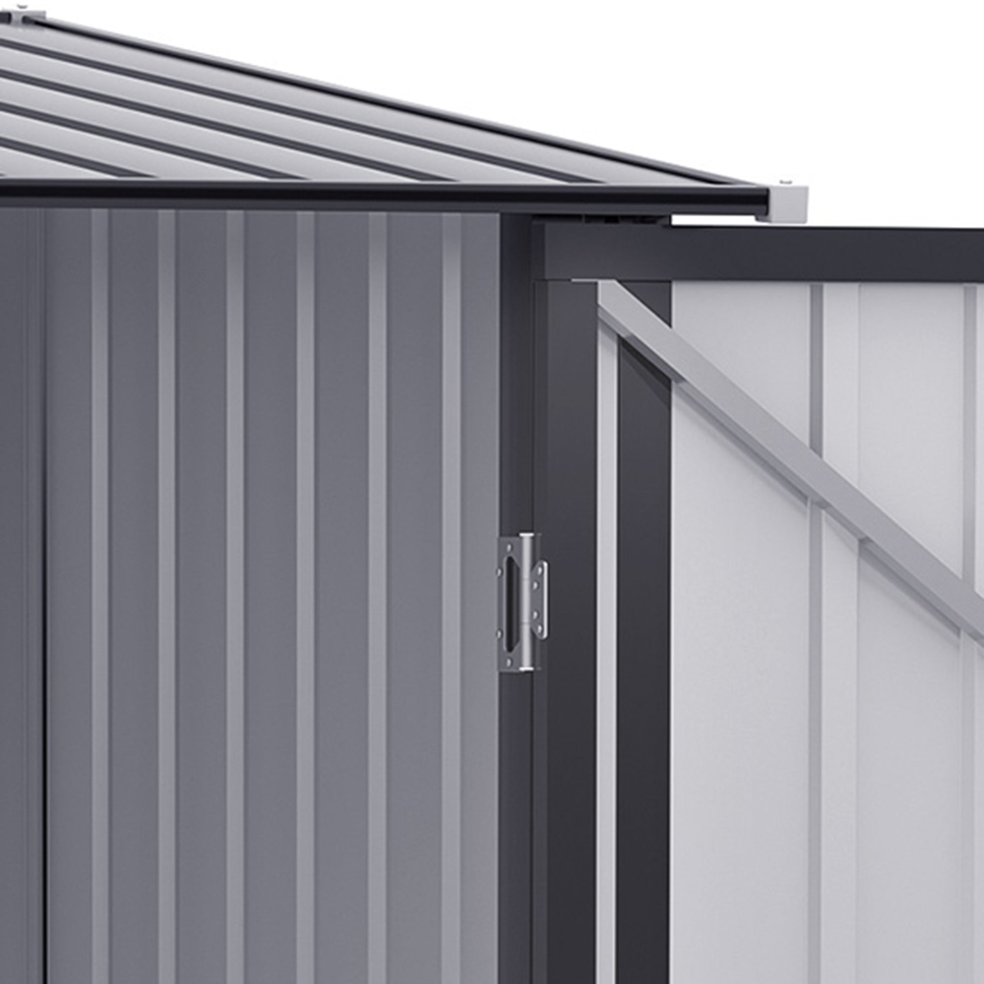 Metal Tool Shed 1.6m³ 100x103x160cm Tool Shed with Pent Roof Lockable Door Weatherproof Garden Shed Outdoor Cabinet for Garden Exterior, Dark Gray