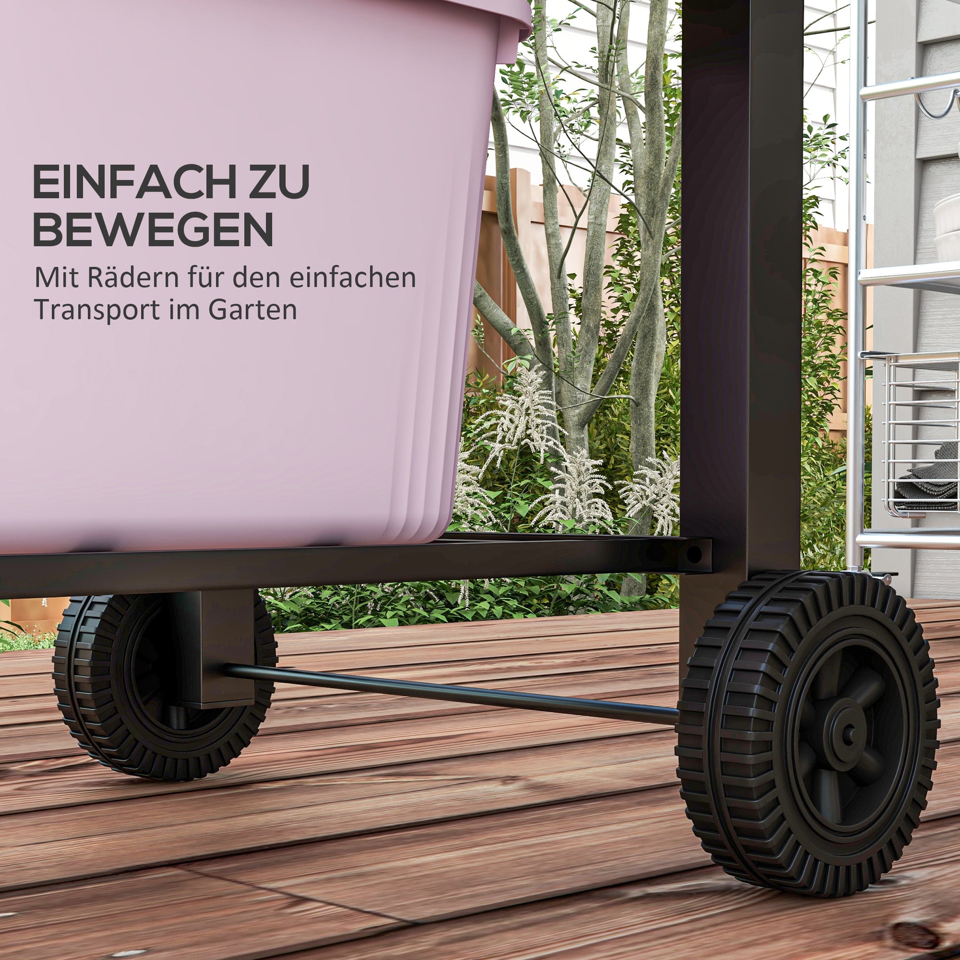 Charcoal Grill BBQ Garden Grill with Lid and Shelves, Camping Grill with Smoker, Warming Plate, Shelves, Garden Party, Transport Wheels, Metal, Black, 124 x 66 x 112 cm