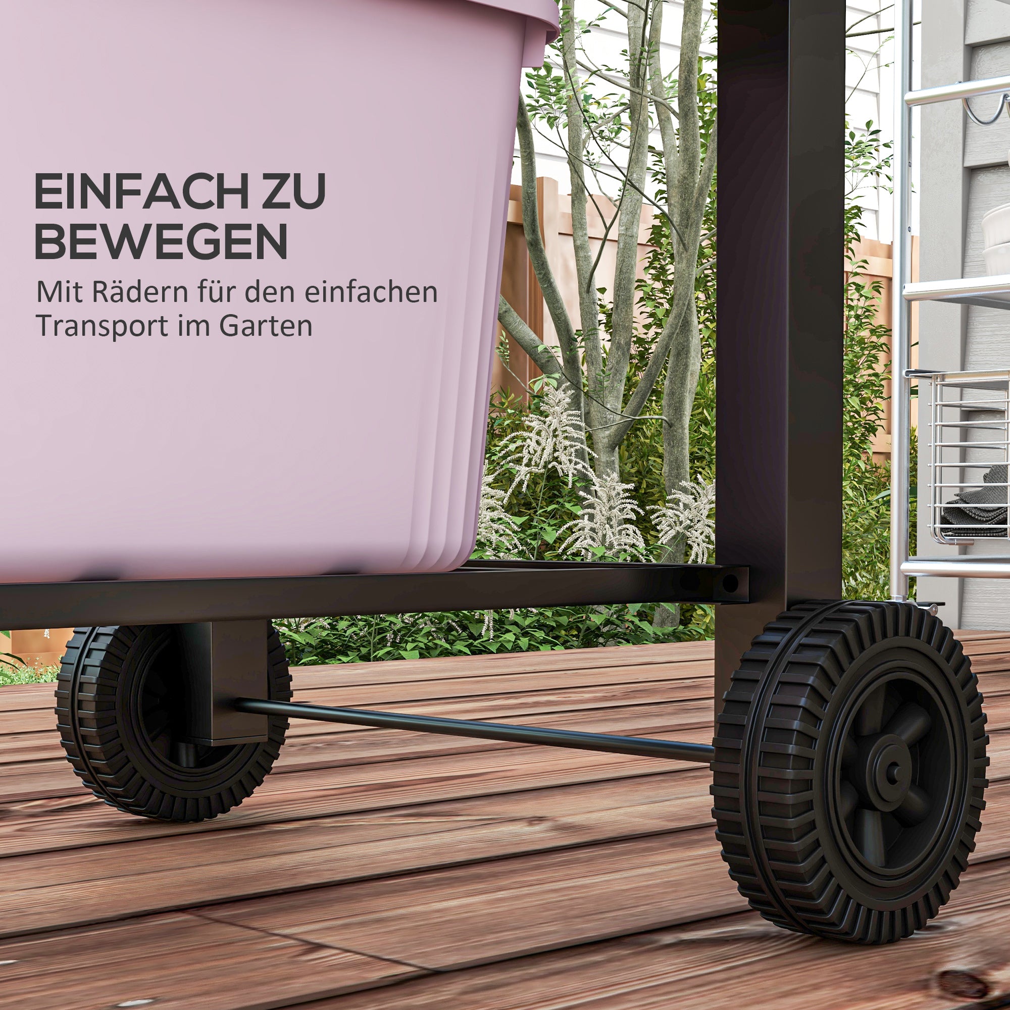 Charcoal Grill BBQ Garden Grill with Lid and Shelves, Camping Grill with Smoker, Warming Plate, Shelves, Garden Party, Transport Wheels, Metal, Black, 124 x 66 x 112 cm